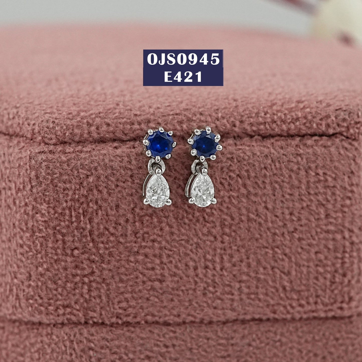 Lab Grown Blue Sapphire Stud Earrings