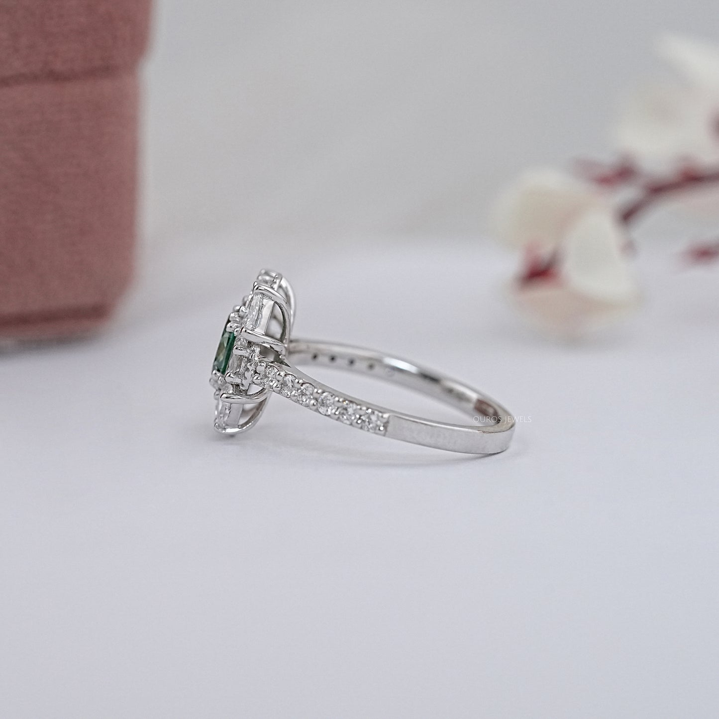 Multi Shape Lab Diamond Halo Accent Ring