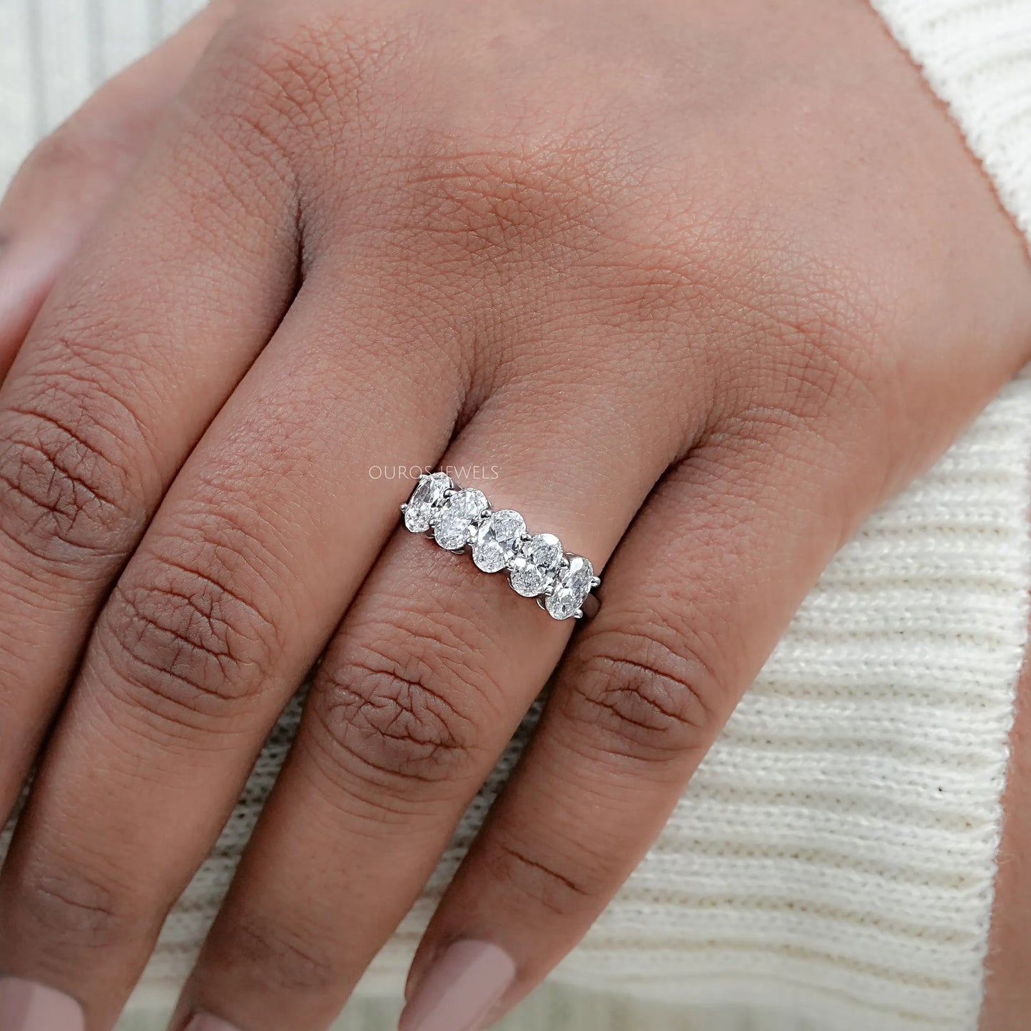 Five Stone Oval Diamond Wedding Ring