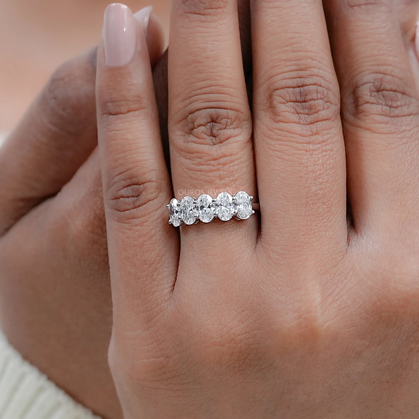 Five Stone Oval Diamond Wedding Ring