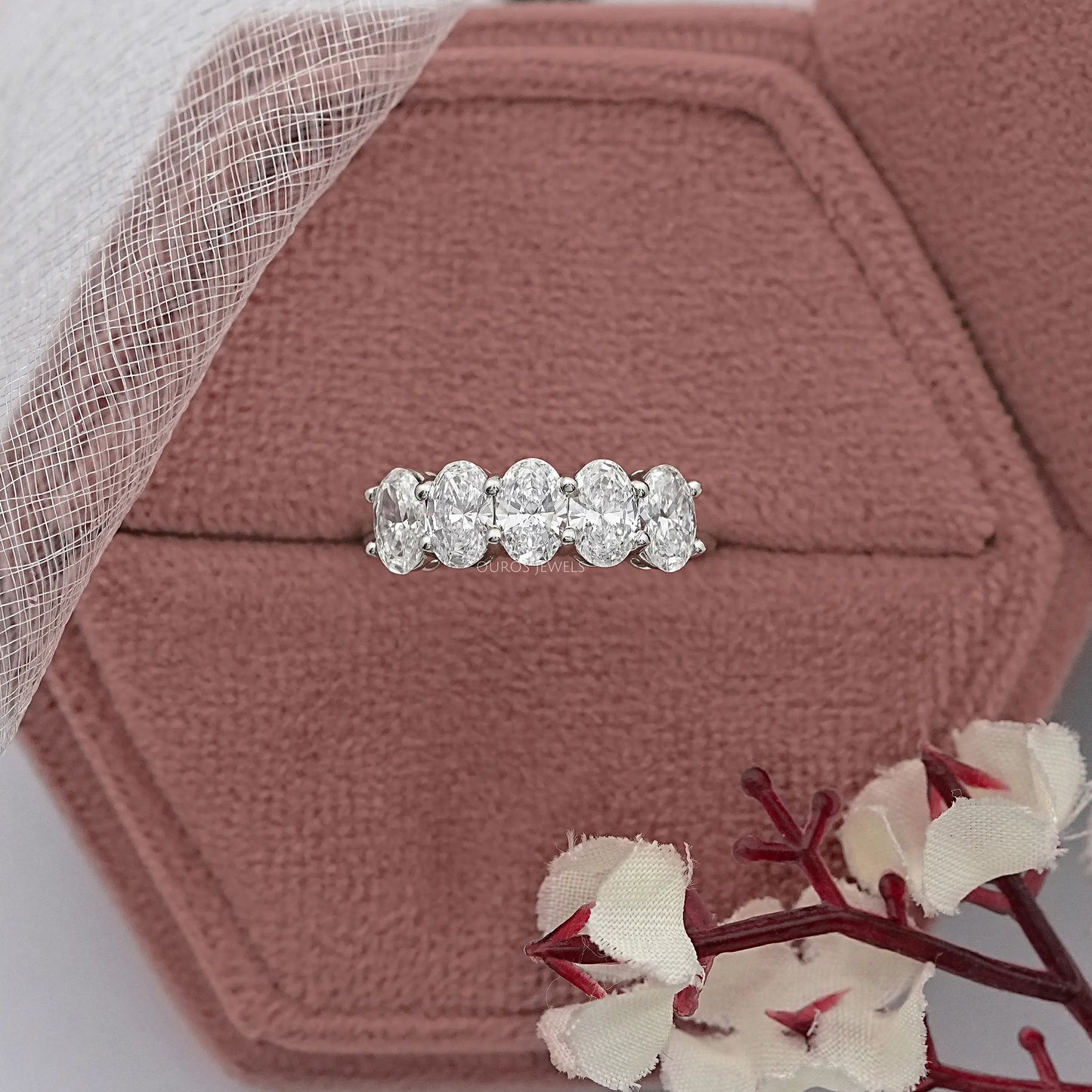 Five Stone Oval Diamond Wedding Ring