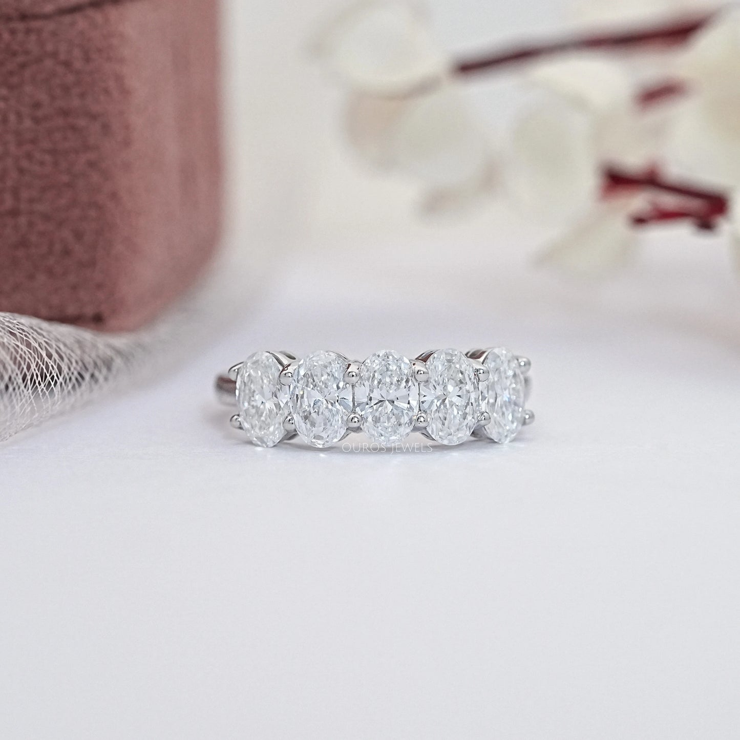 Five Stone Oval Diamond Wedding Ring