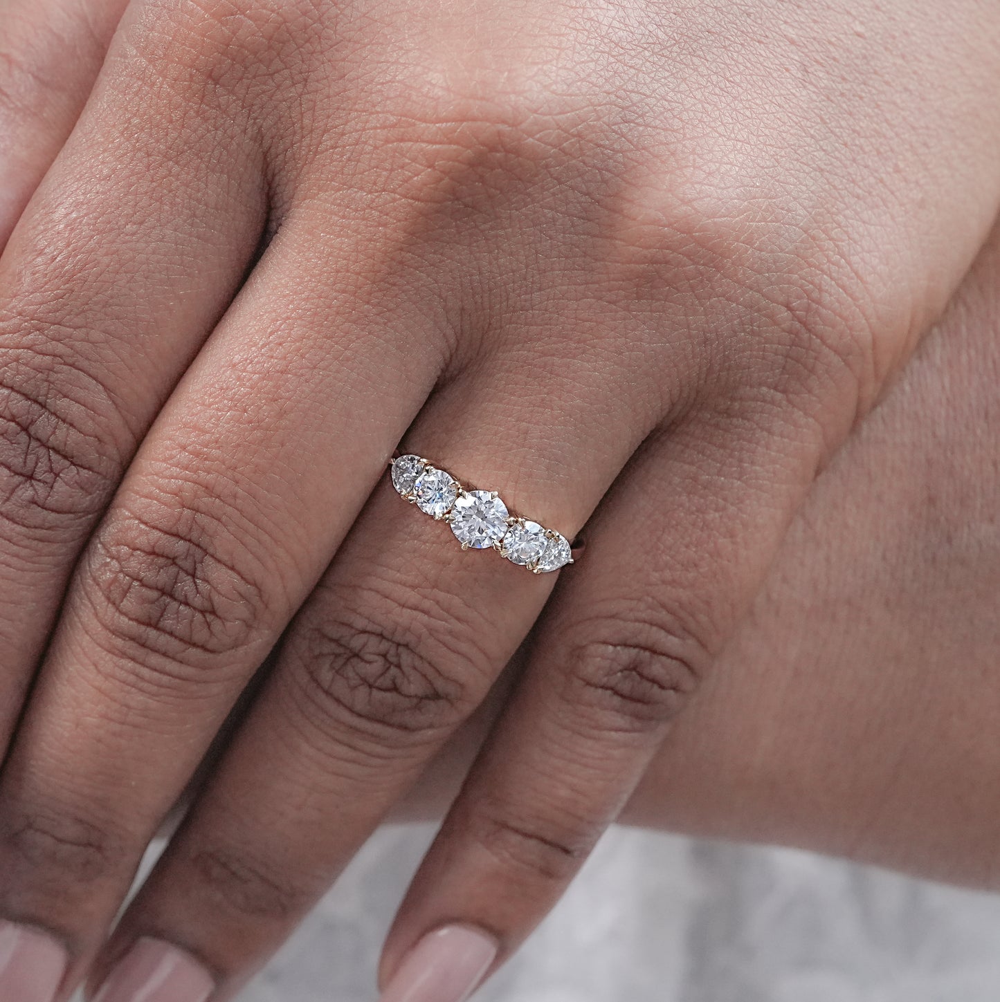 Heart And Round Diamond Engagement Ring