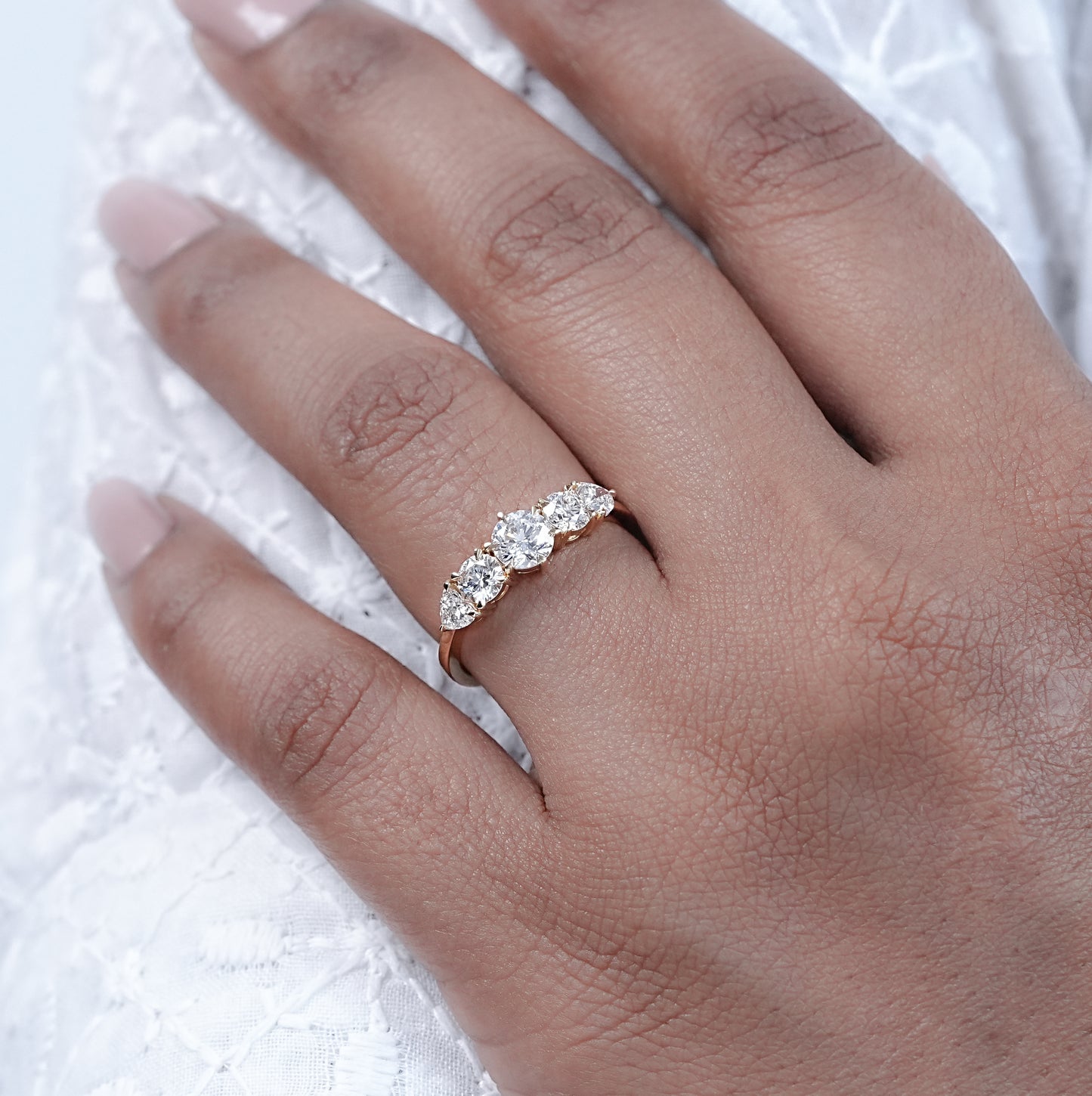 Heart And Round Diamond Engagement Ring