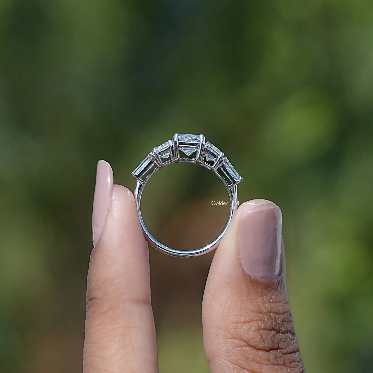 Radiant Cut Lab Grown Diamond Five Stone Ring