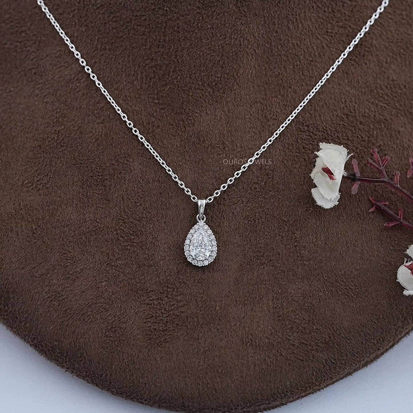 Pear Lab Dimond Halo Pendant