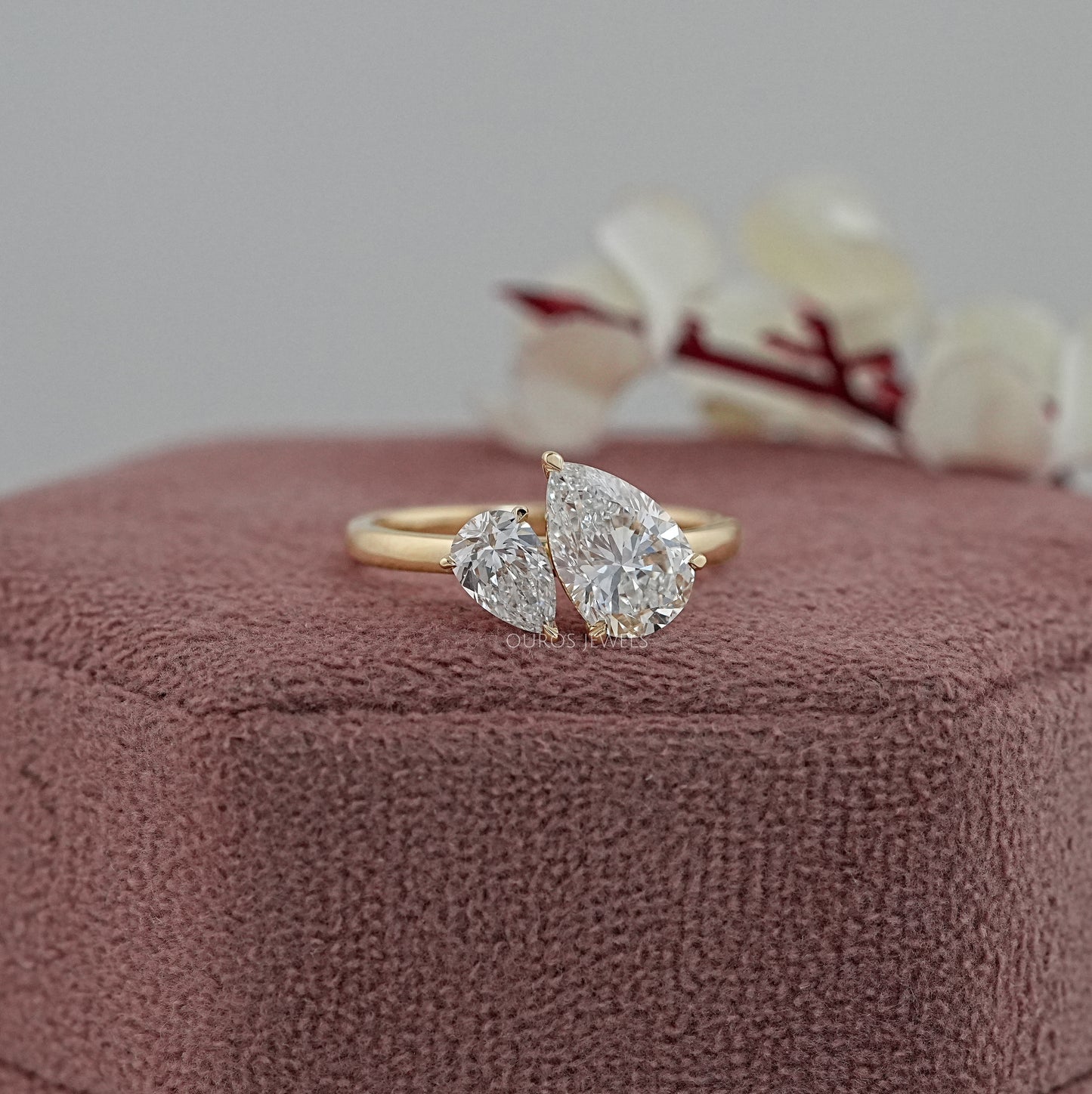 Pear Cut Lab Grown Diamond Toi Et Moi Ring