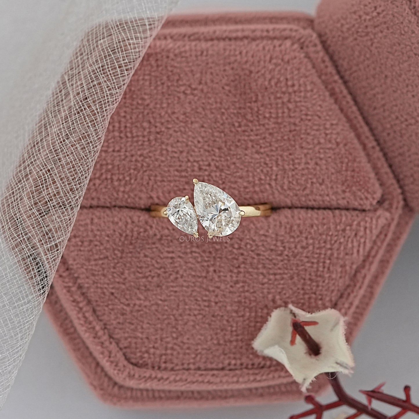 Pear Cut Lab Grown Diamond Toi Et Moi Ring