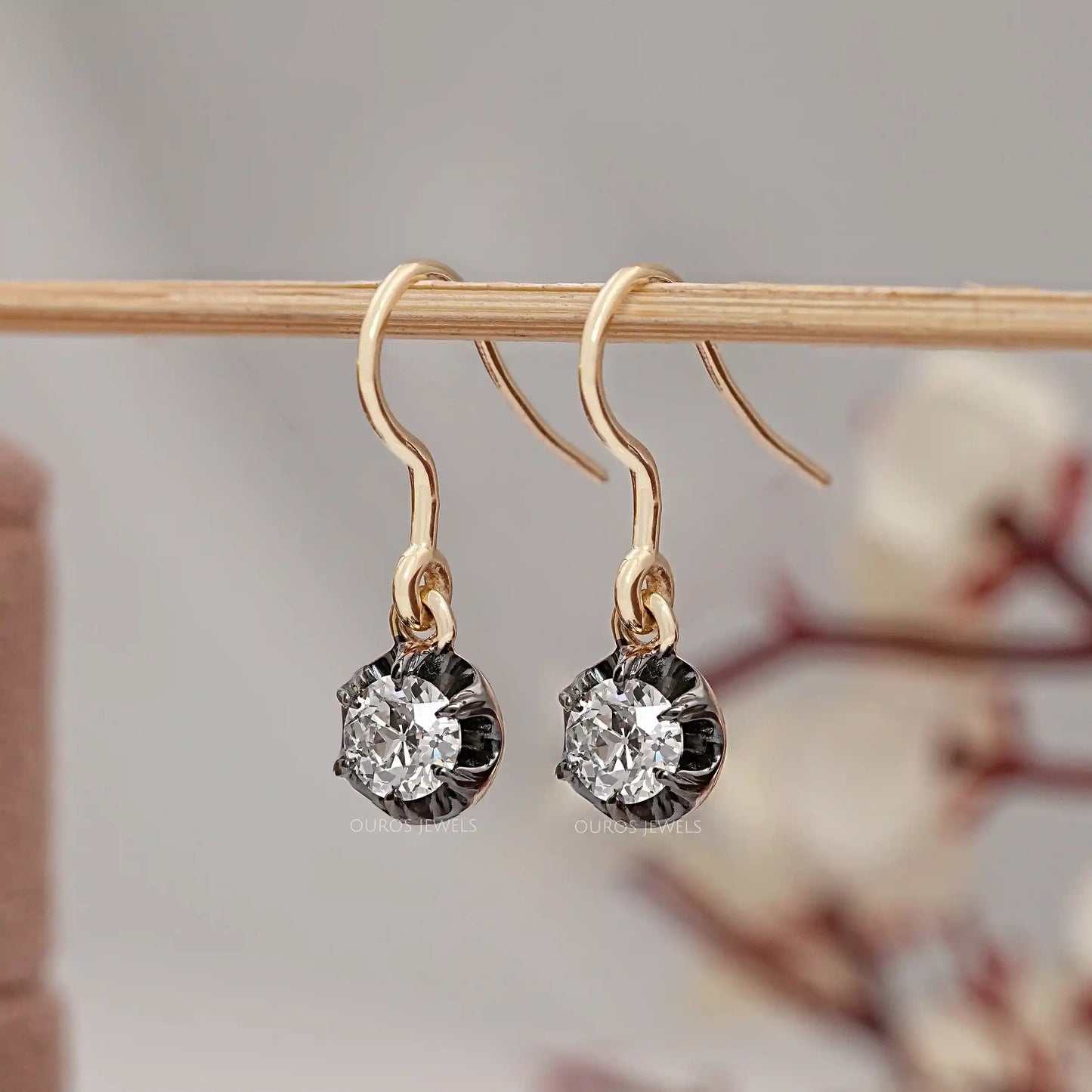 OEC Round Cut Lab Diamond Dangle Earring