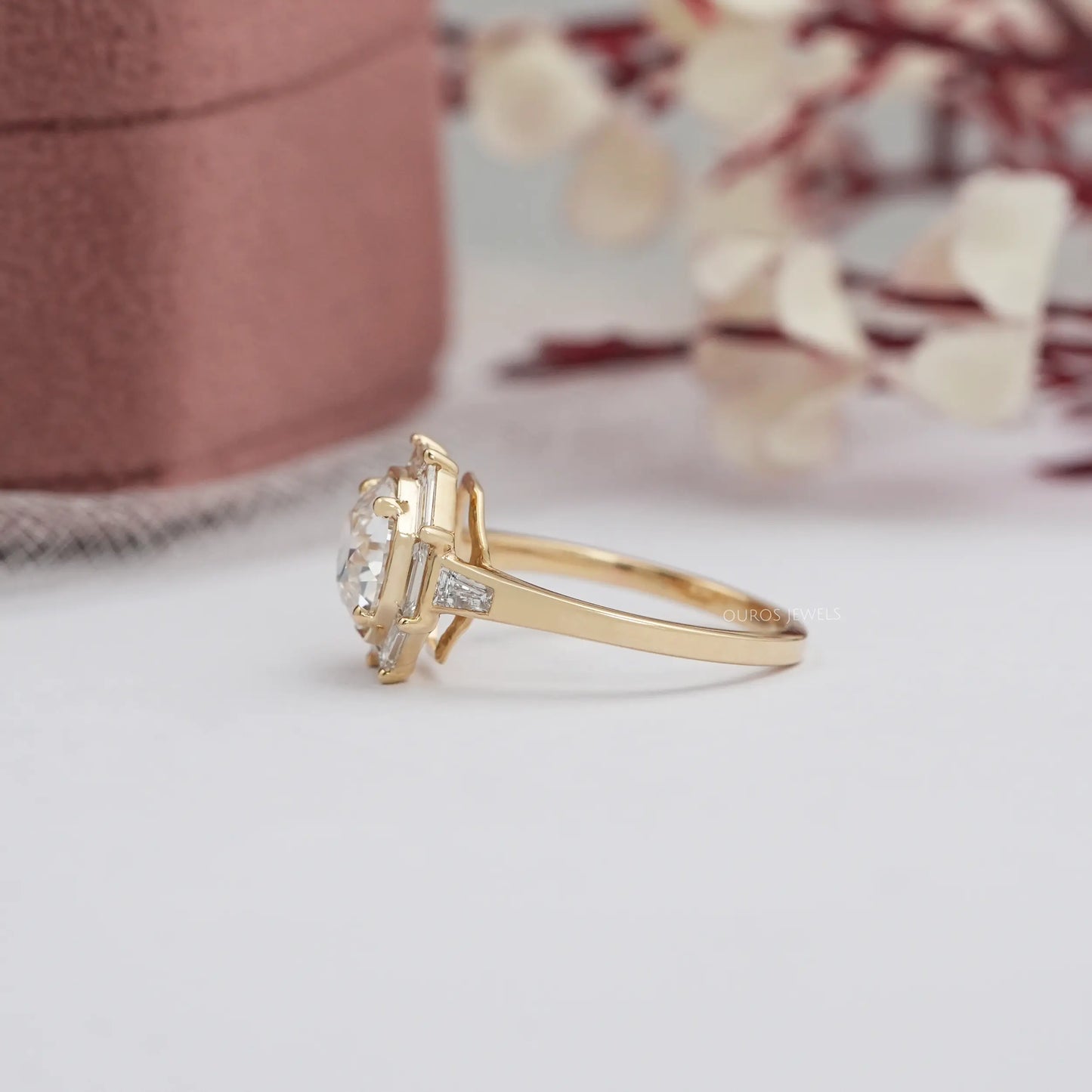 Solitaire OEC Round Cut Halo Diamond Ring