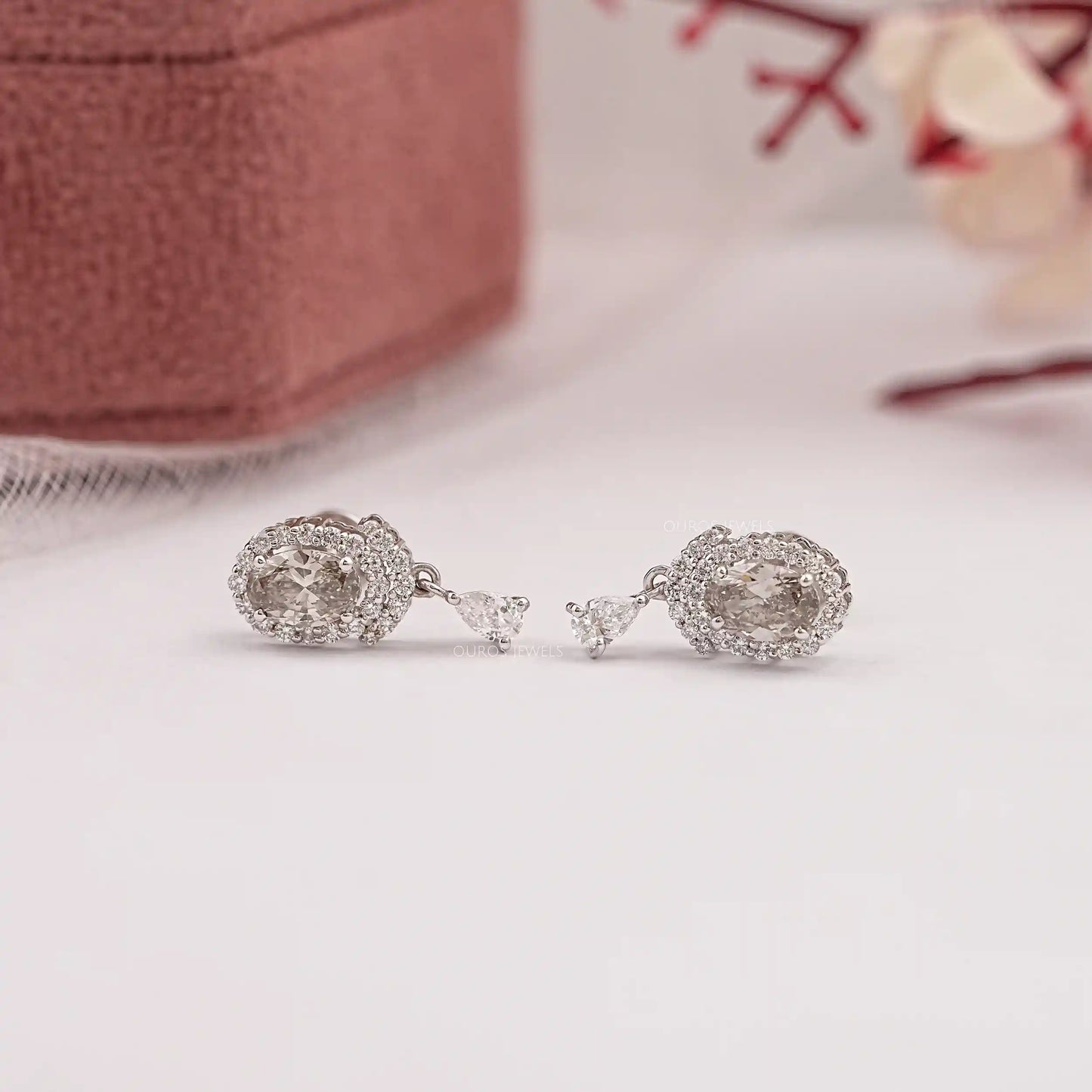 Oval Cut Olive Lab Diamond Drop Dangle Earring