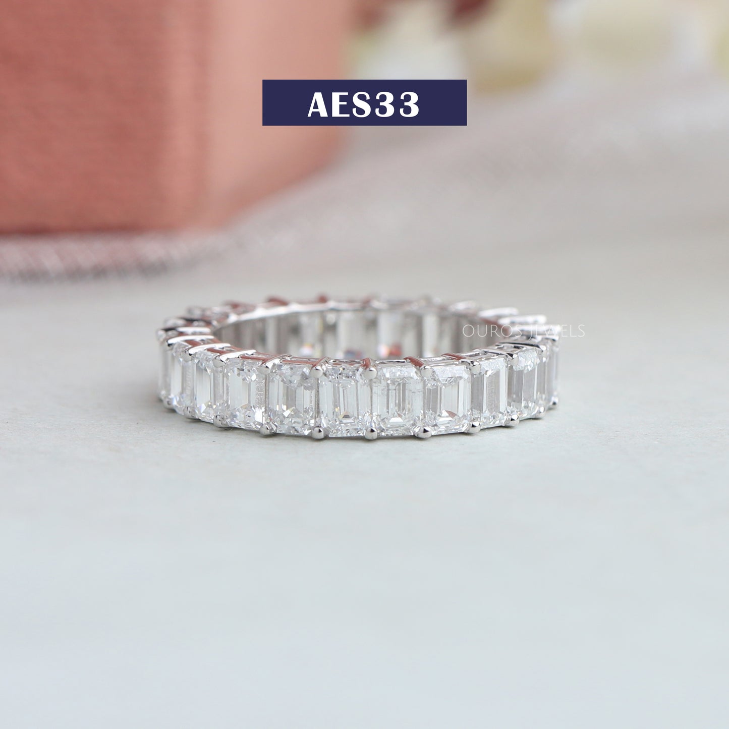 Emerald Cut Diamond Eternity Wedding Band