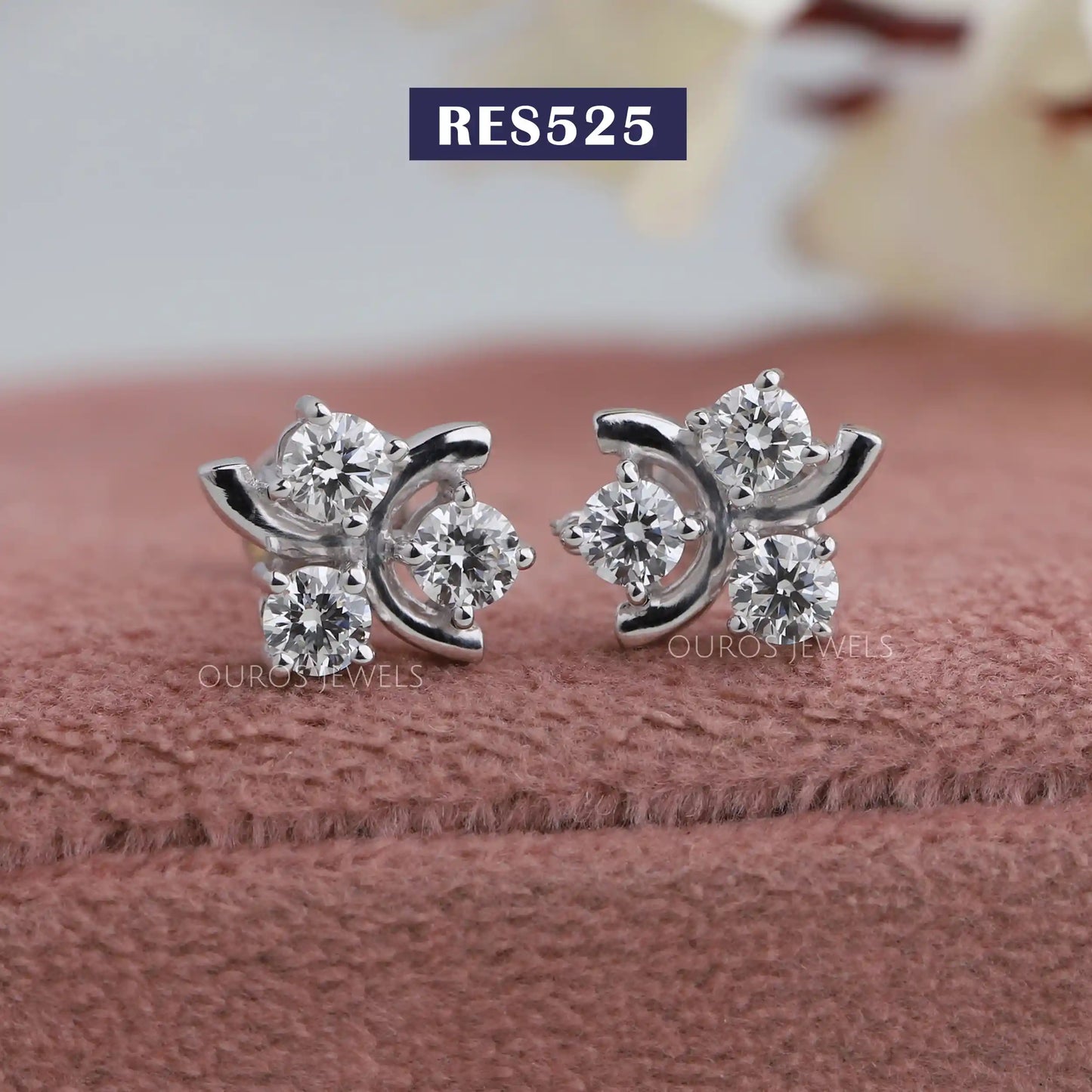 Twisted Round Cut Stud Earrings
