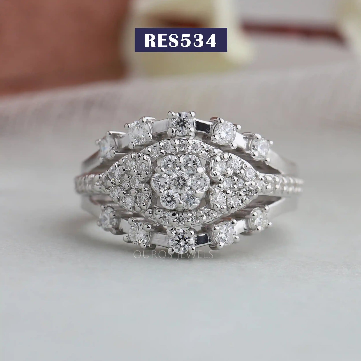 Round  Cluster  Diamond  Engagement  Ring