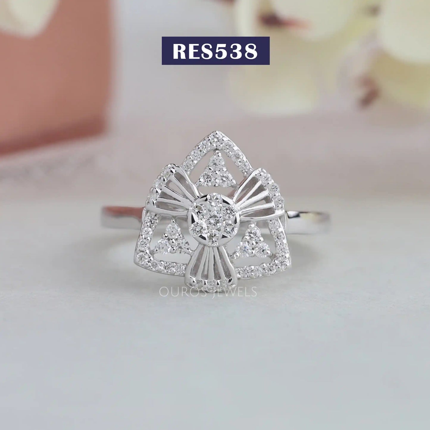 Round  Cluster  Diamond  Dainty Ring
