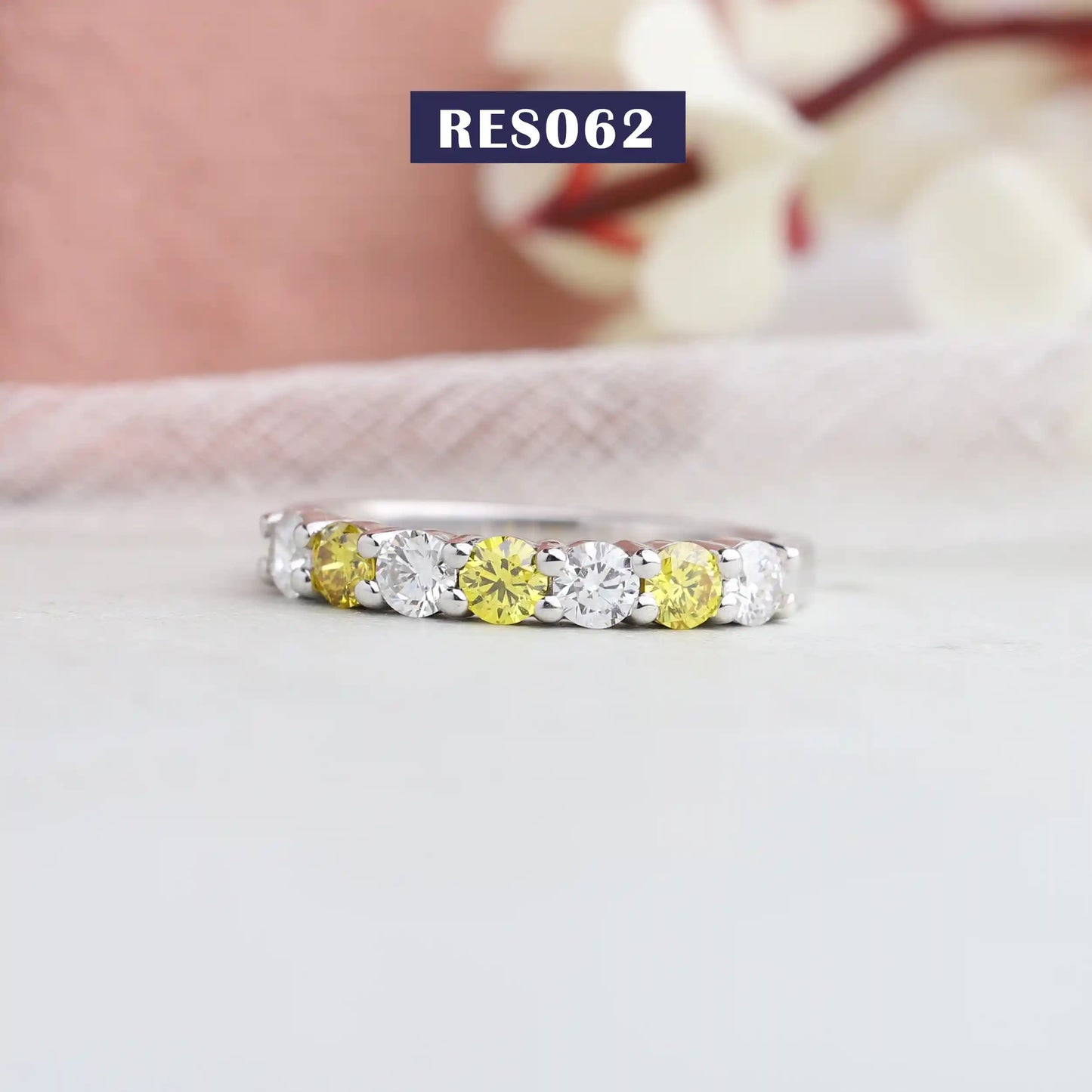 Round Cut Diamond Half Eternity Ring