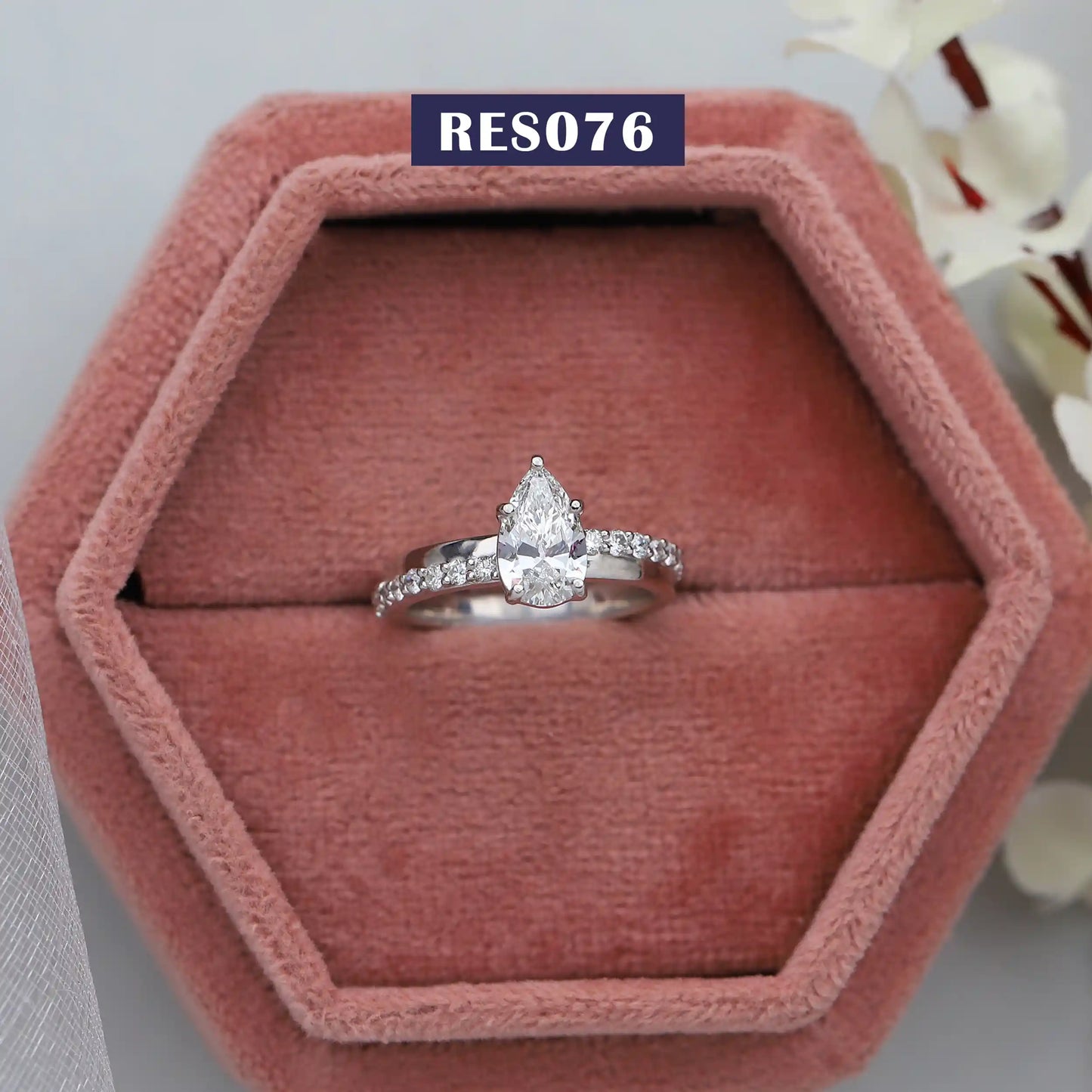 Pear Cut Solitaire Diamond Ring