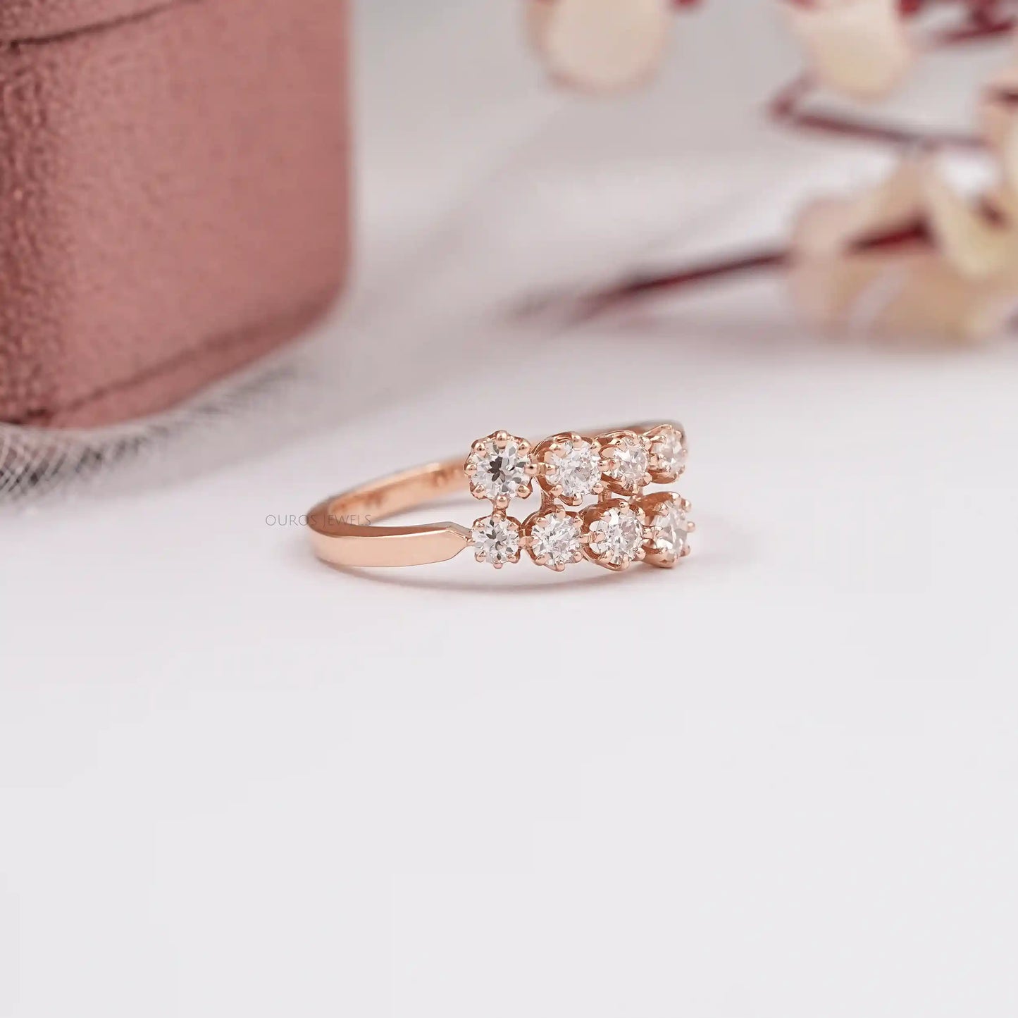 Old European Round Cut Bypass Engagement Ring
