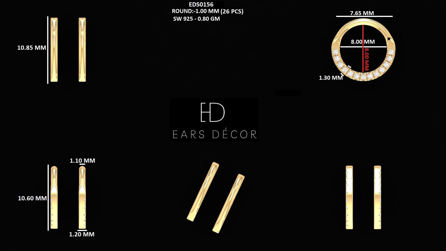 Round Cut Lab Diamond Hoop Earrings