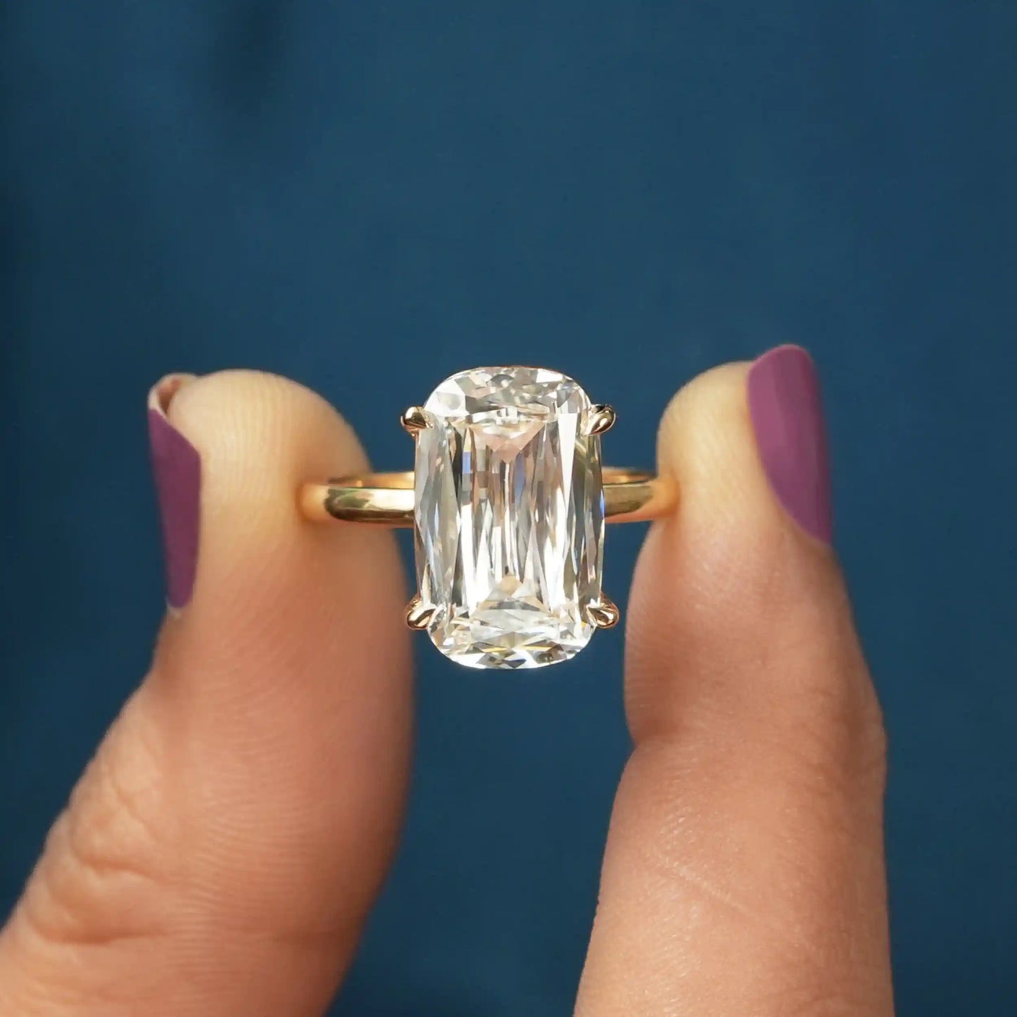 Criss Cut Solitaire Lab Diamond Proposal Ring