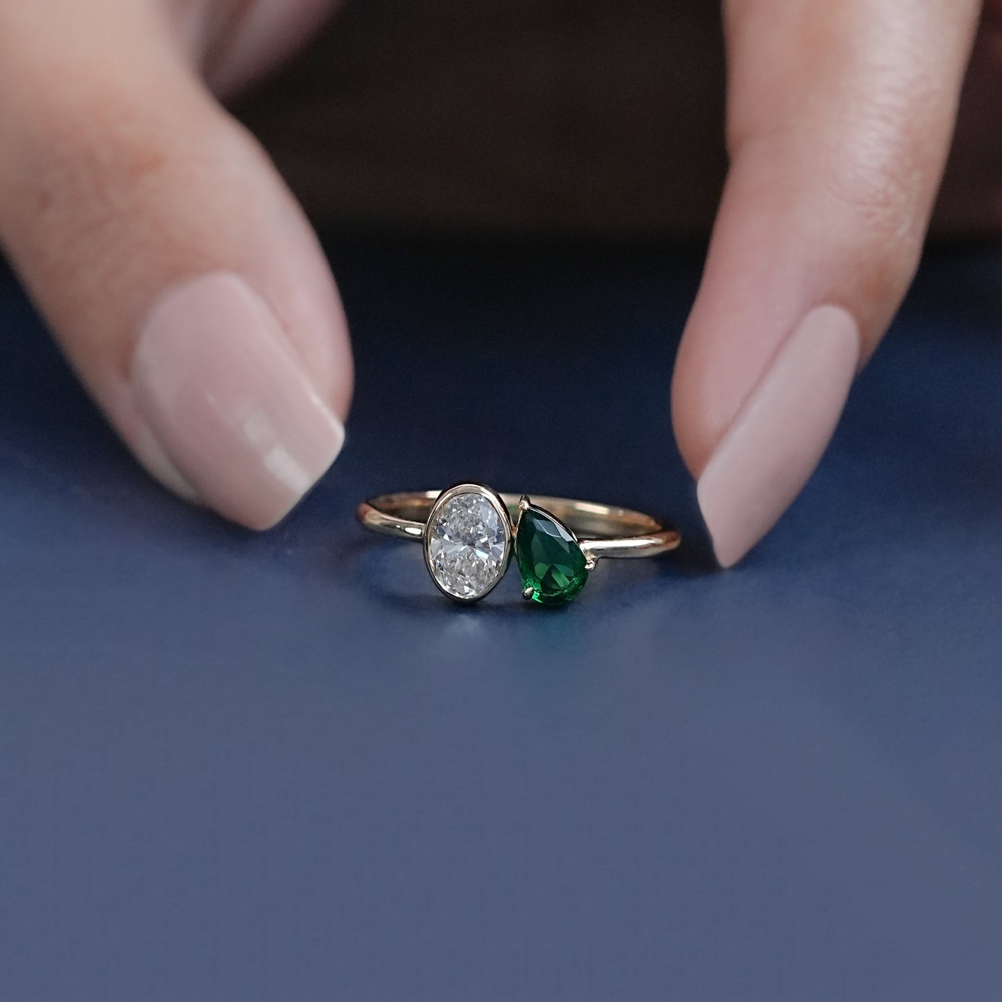 Oval And Pear Cut Solitaire Ring