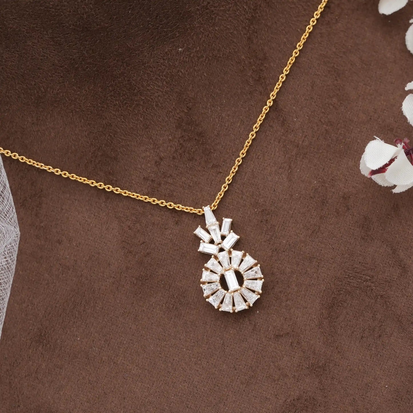 Tapered Baguette Cut Lab Grown Diamond Pendant
