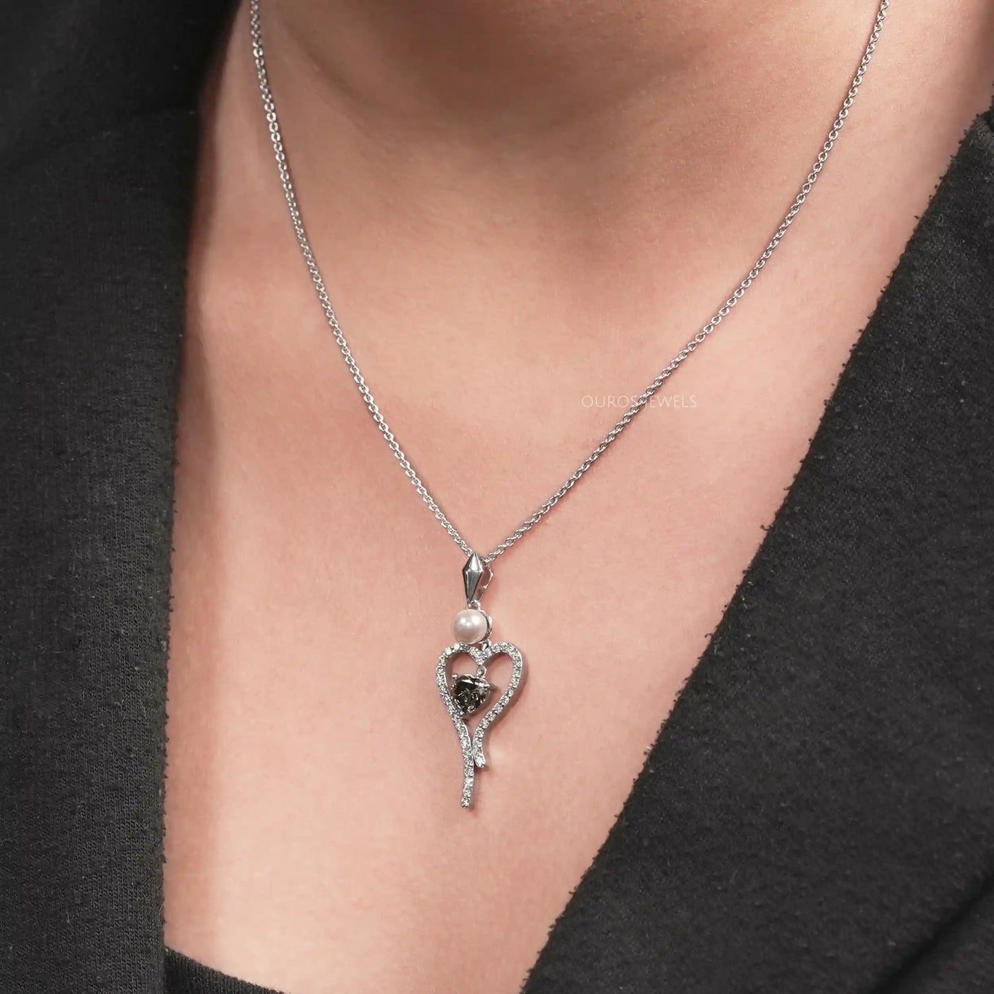 Olive Heart Cut Halo Lab Diamond Pendant