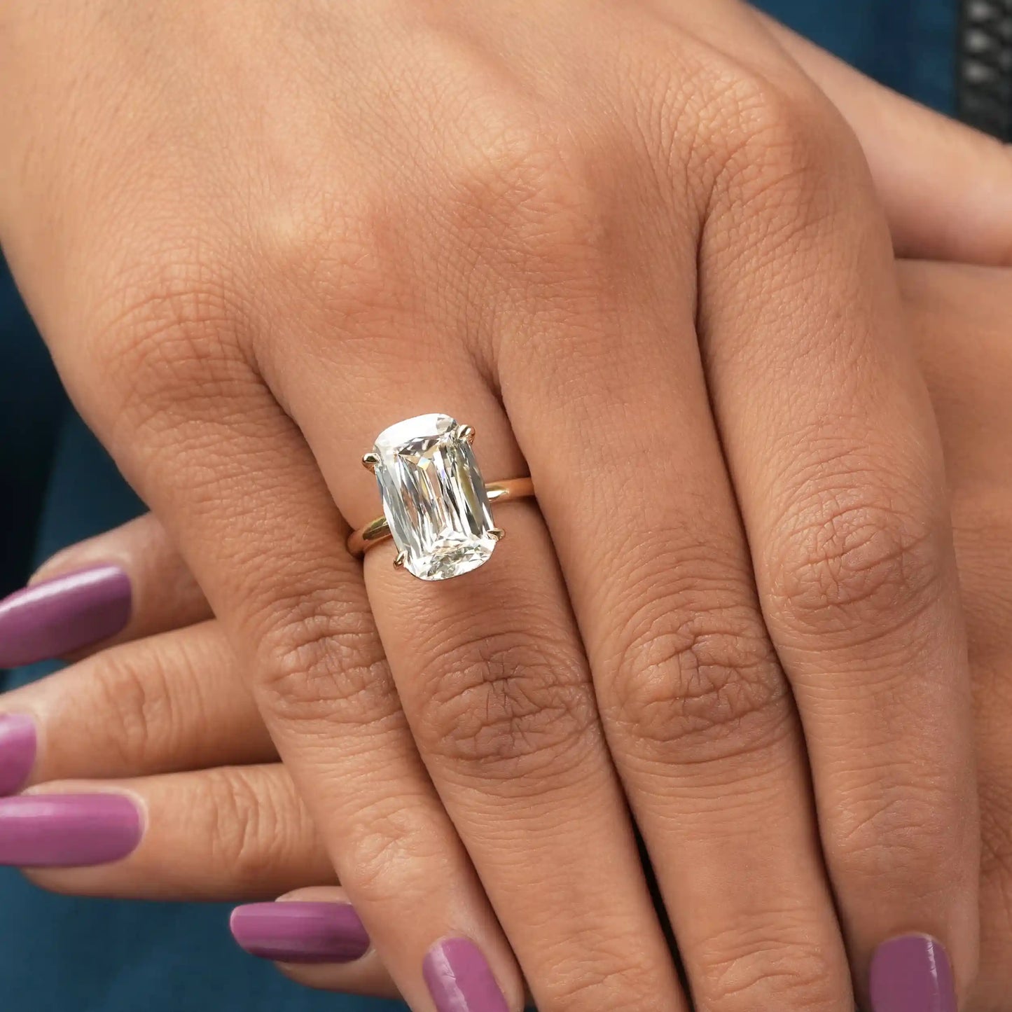 Criss Cut Solitaire Lab Diamond Proposal Ring