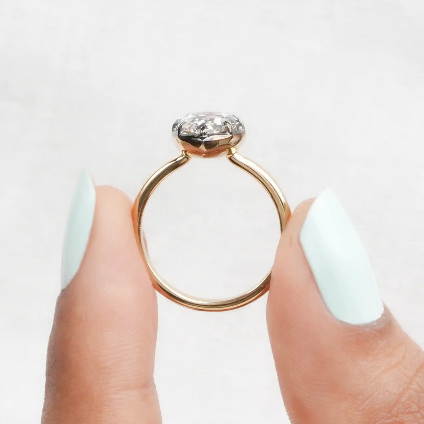 2.60 Carat Old Cut Pear Solitaire Lab Diamond Ring