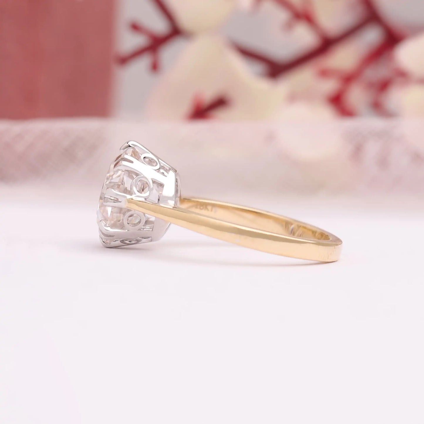 OEC Solitaire Round Cut Double Prong Set Engagement Ring
