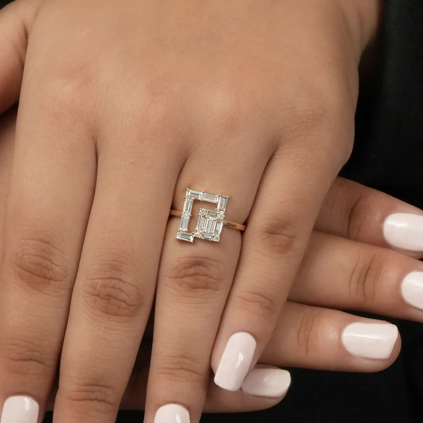 Baguette Cut Lab Grown Diamond Engagement Ring