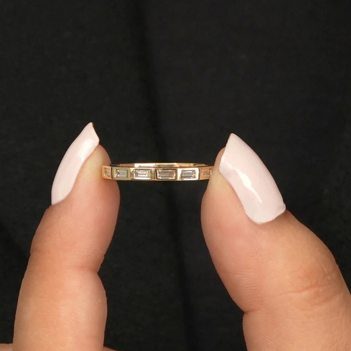 Baguette Cut Lab Grown Diamond Eternity Wedding  Band