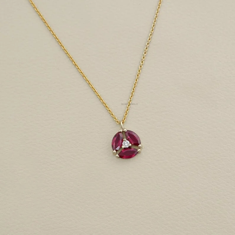 Ruby Marquise Gemstone Pendant