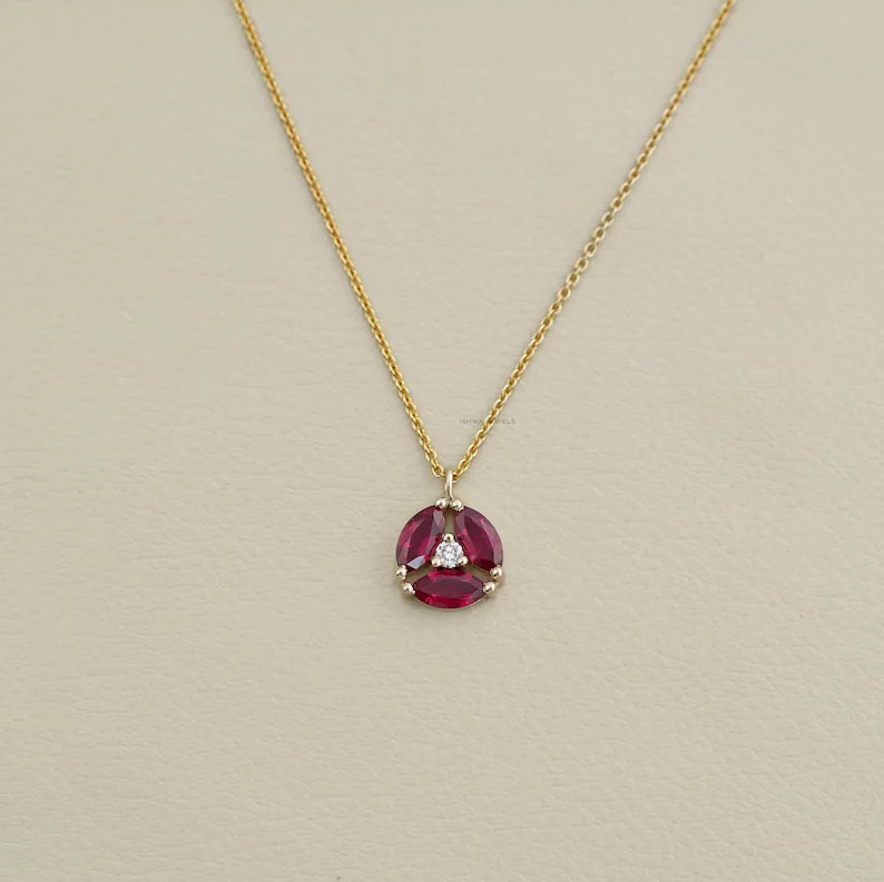 Ruby Marquise Gemstone Pendant