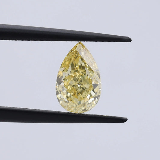 1.14 Carat Vivid Yellow Pear Cut Lab Grown Diamond