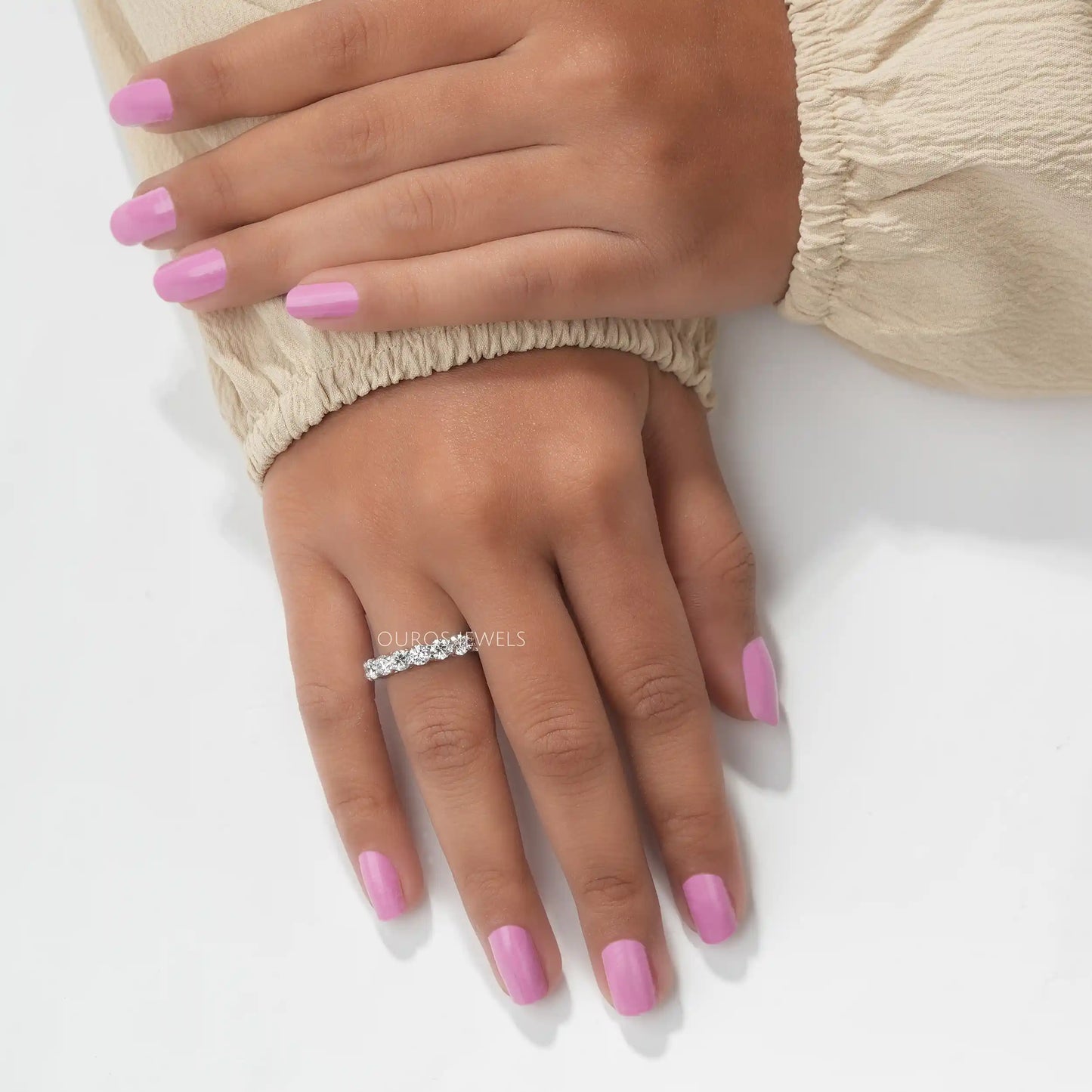 Round Lab Diamond Eternity Band