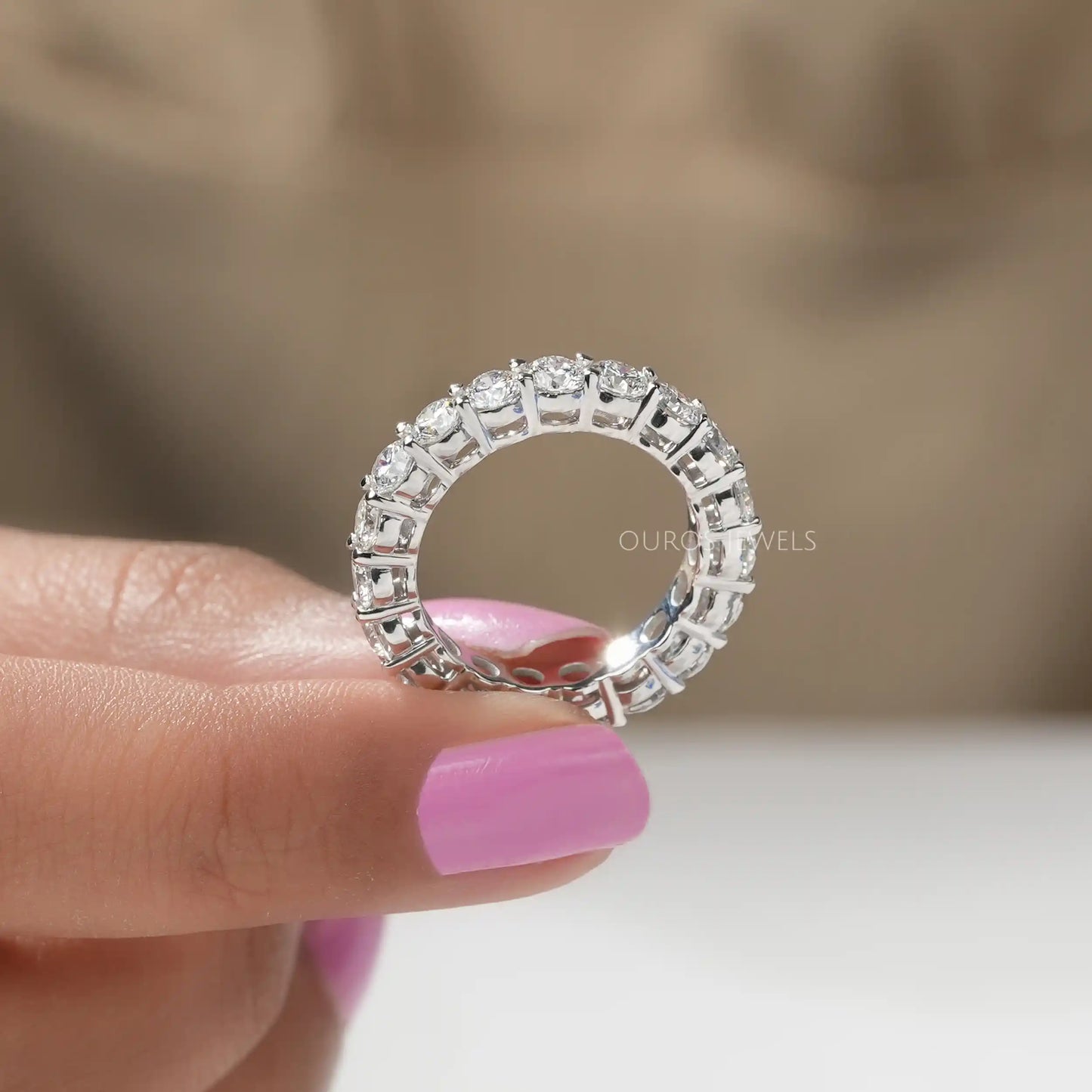 Round Lab Diamond Eternity Band
