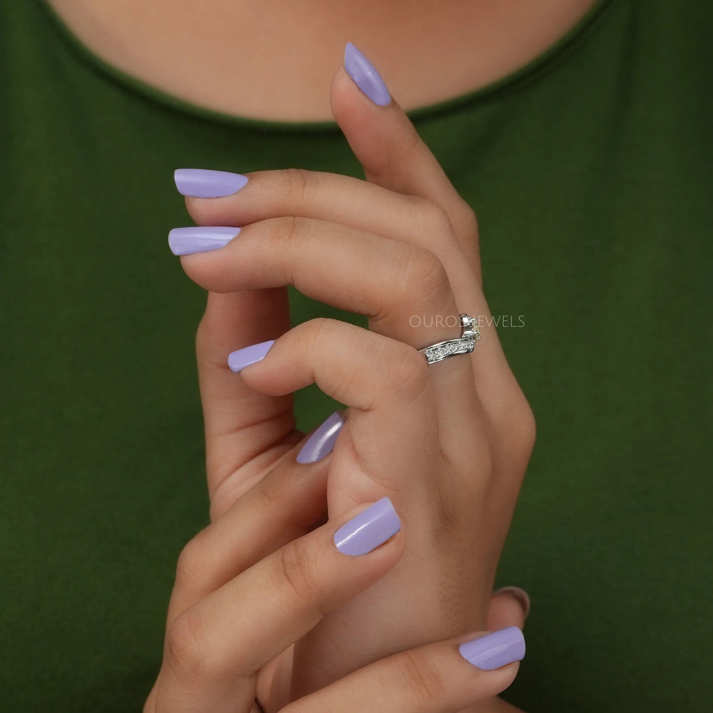 Yellow Pear Cut Accent Diamond Ring