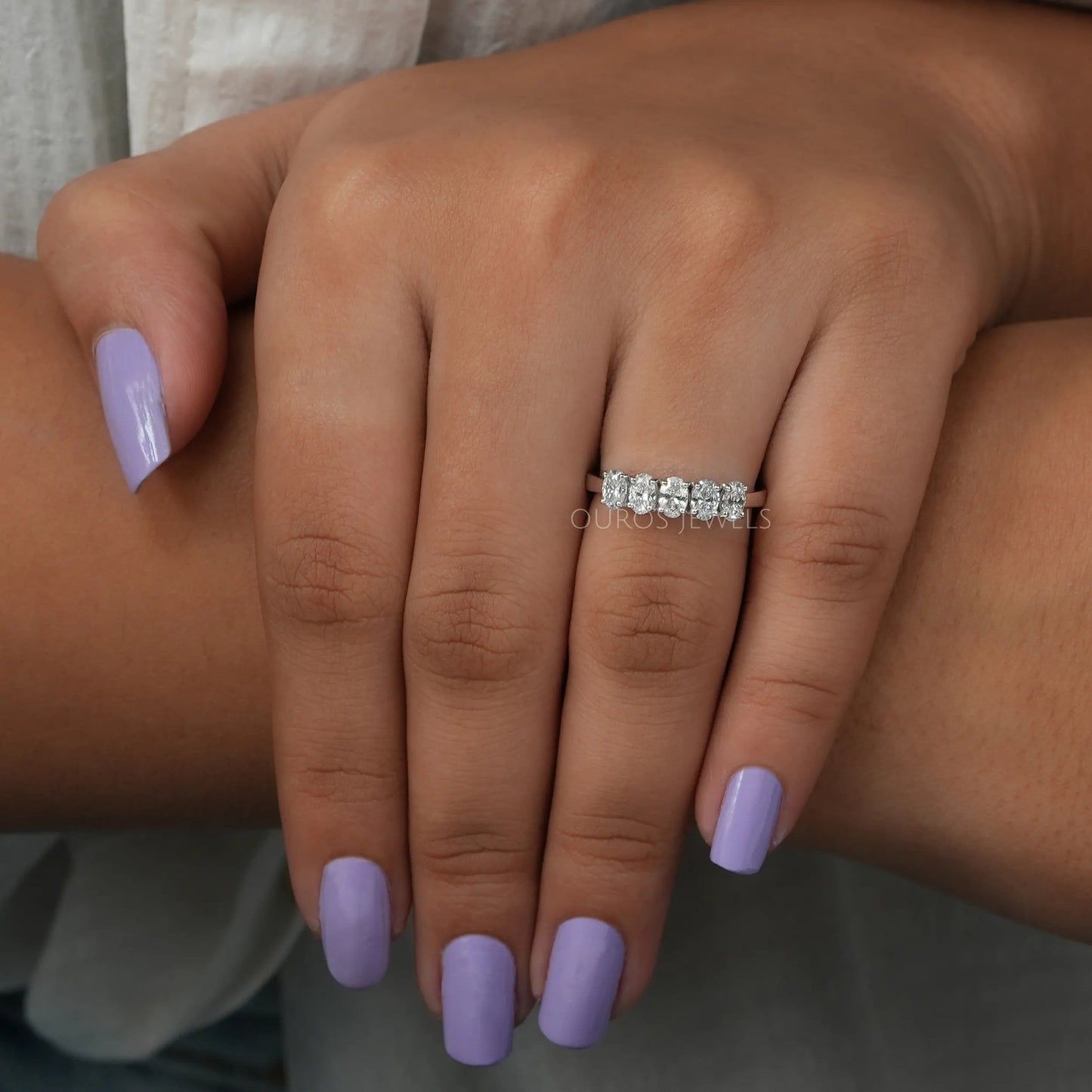 Oval Cut Five Stone Diamond Ring