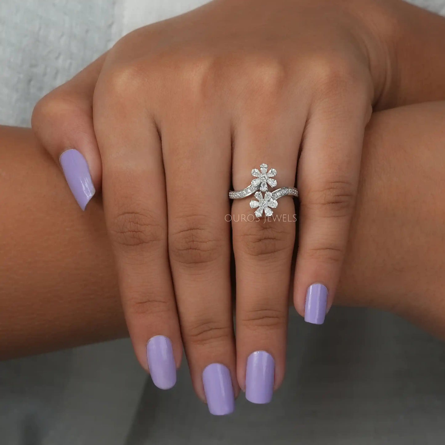 Pear Lab Diamond Floral Ring