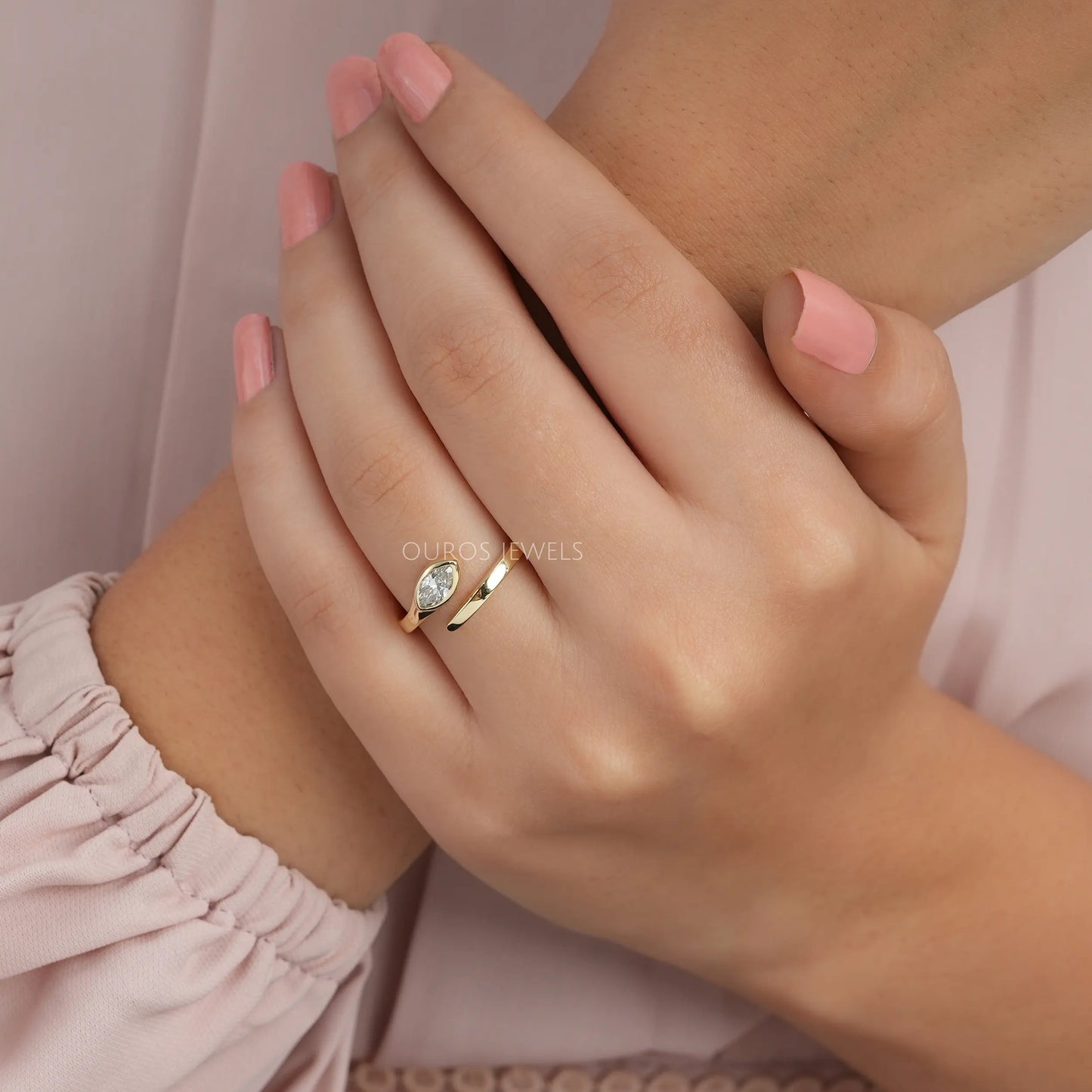 Marquise Diamond Bezel Set Ring