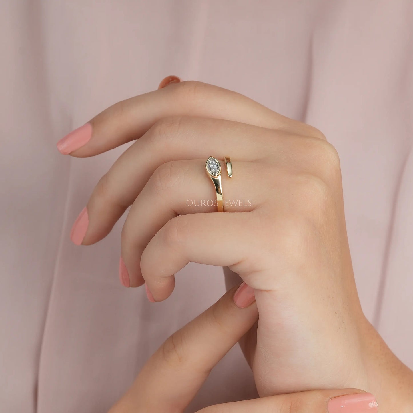 Marquise Diamond Bezel Set Ring