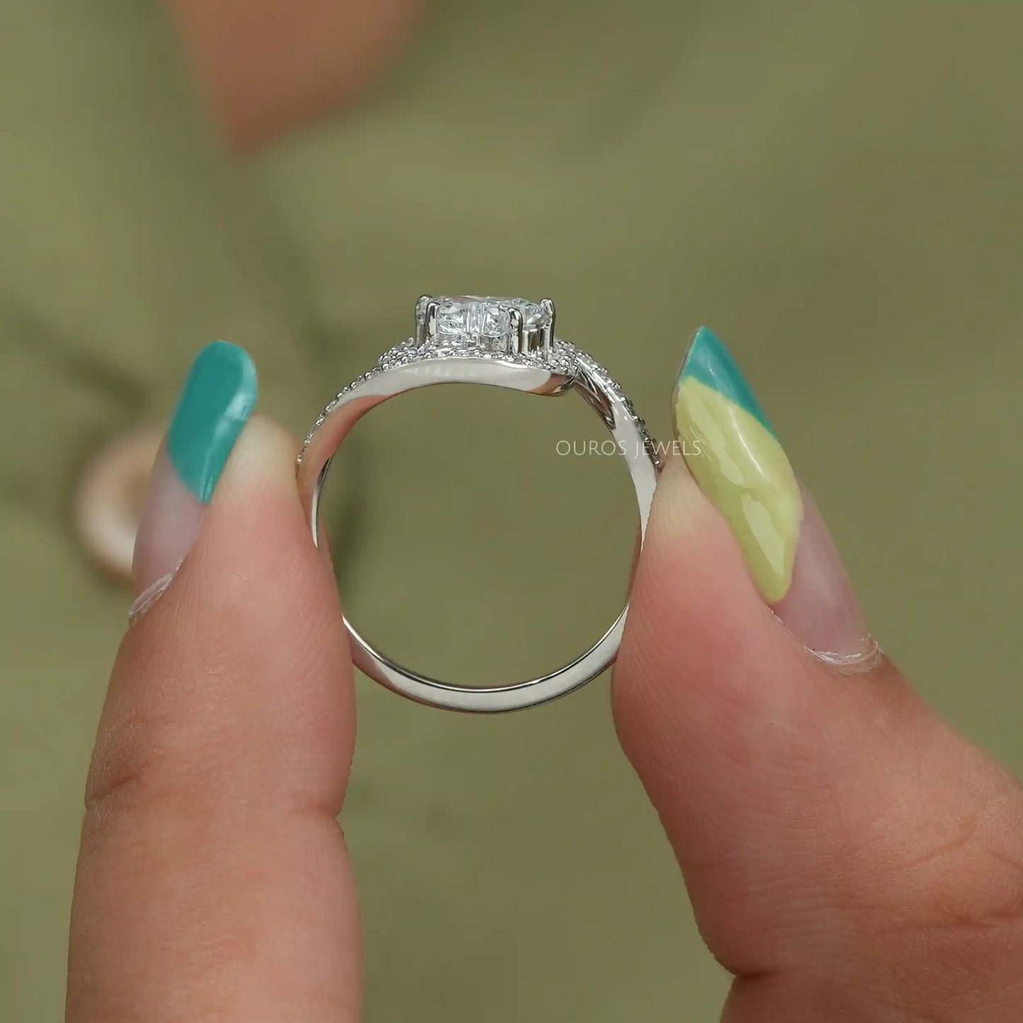 Butterfly Cut Diamond Swirl Ring