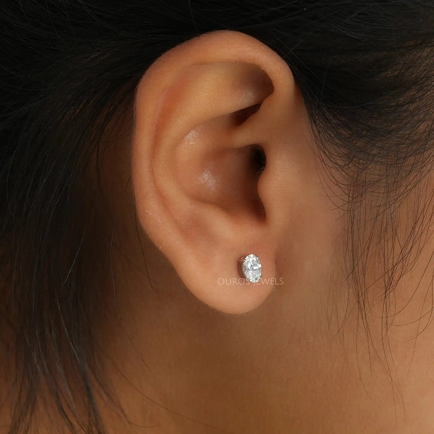 Oval Cut Diamond Stud Earrings