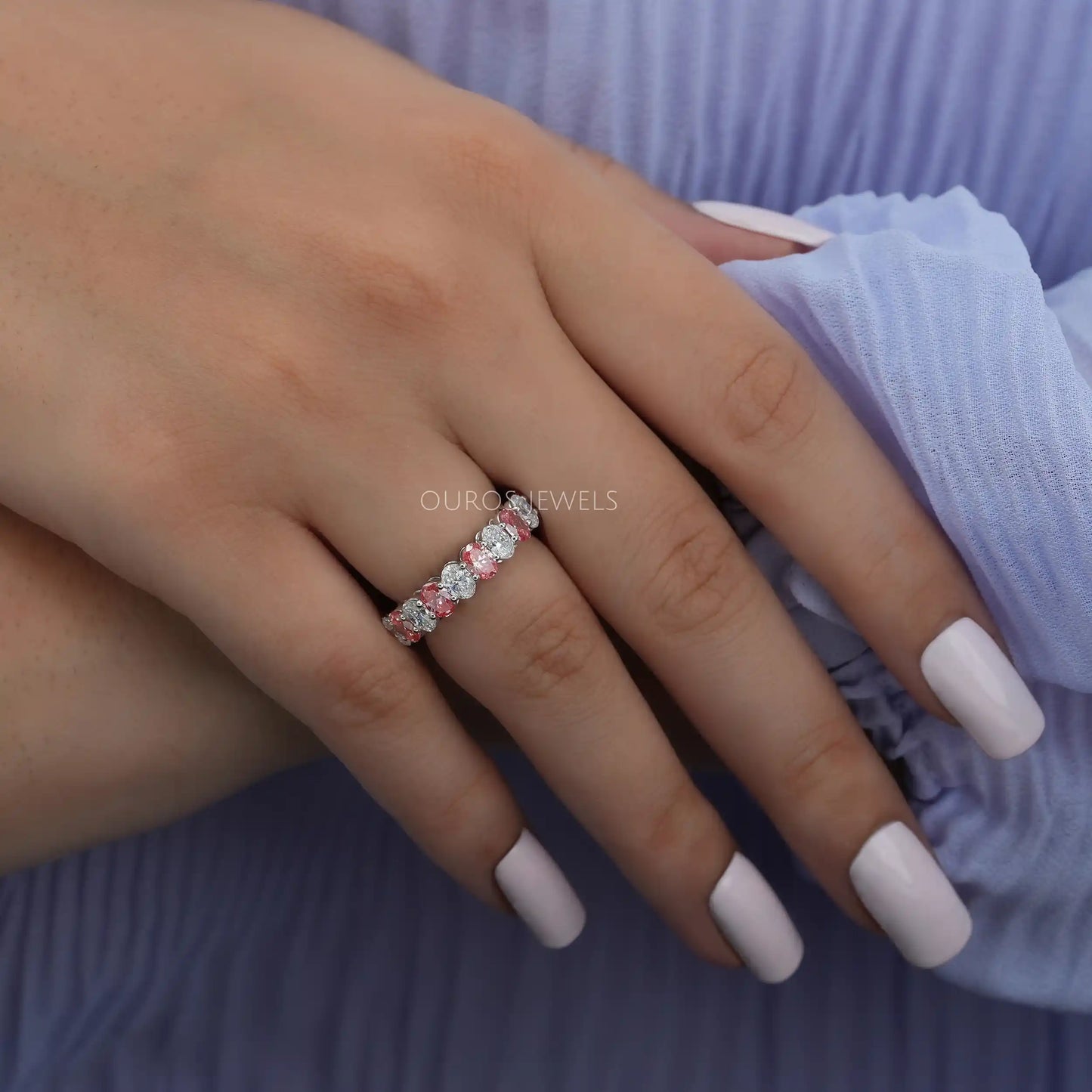 Pink Oval Cut Alternative Band