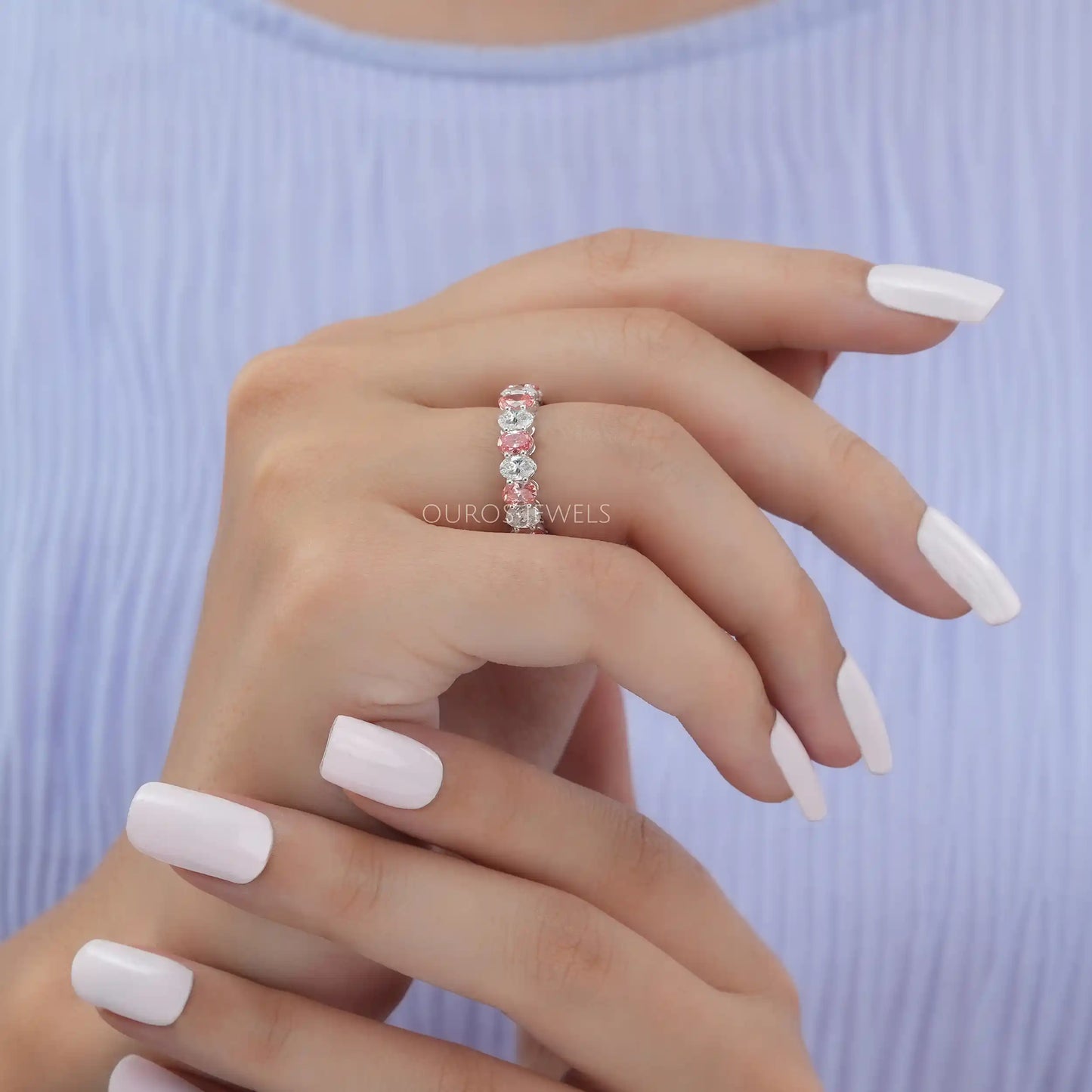 Pink Oval Cut Alternative Band