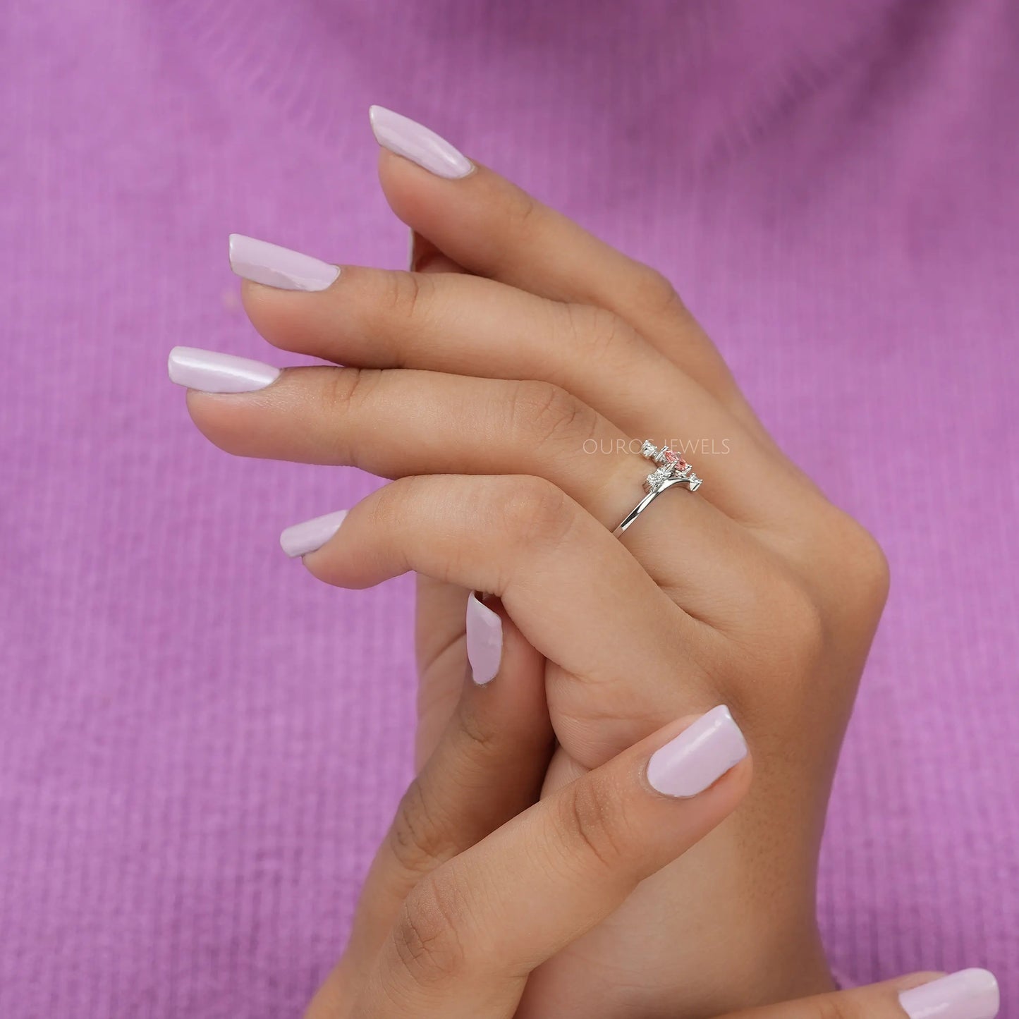 Pink Princess Diamond Bypass Ring