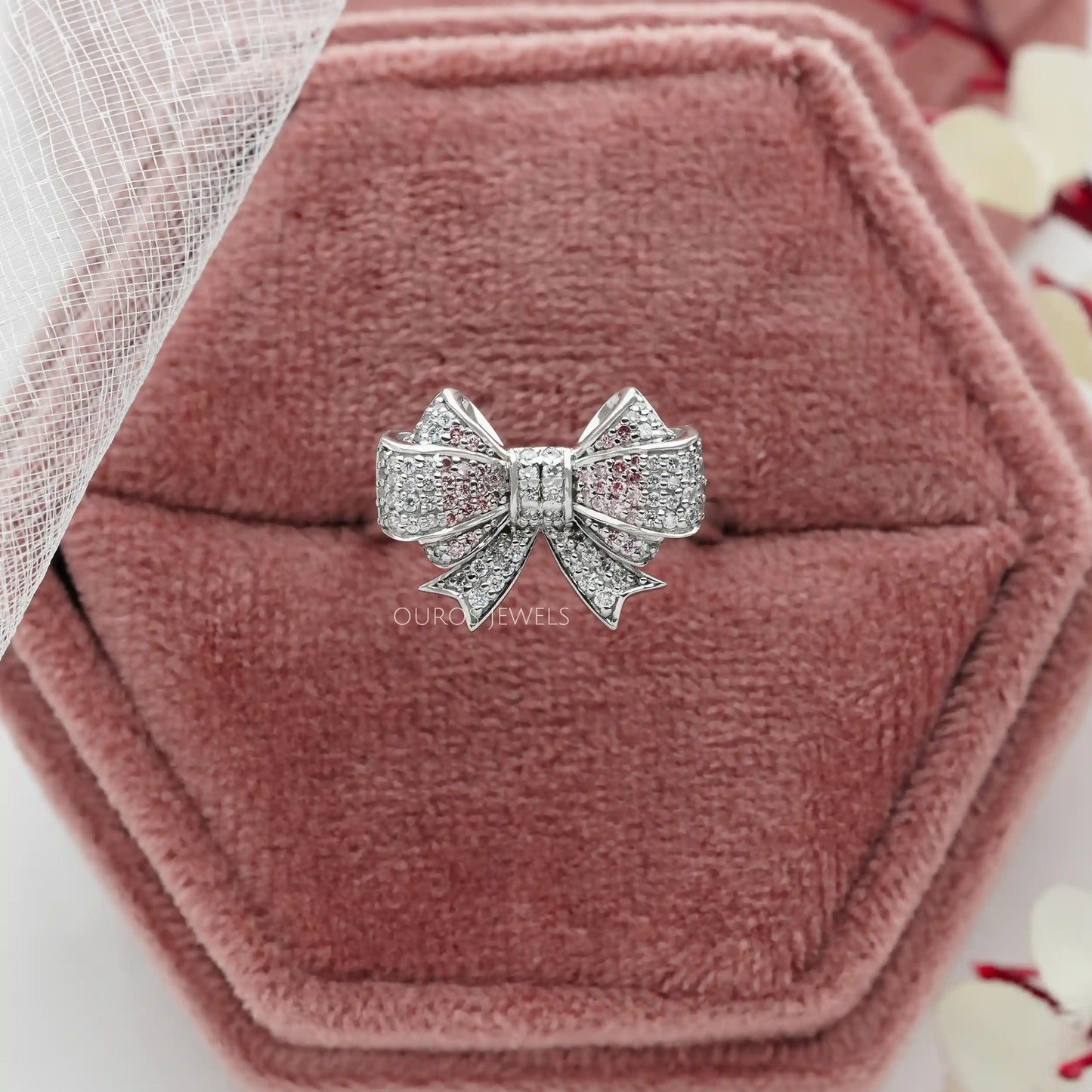 Pink Round Diamond Engagement Ring