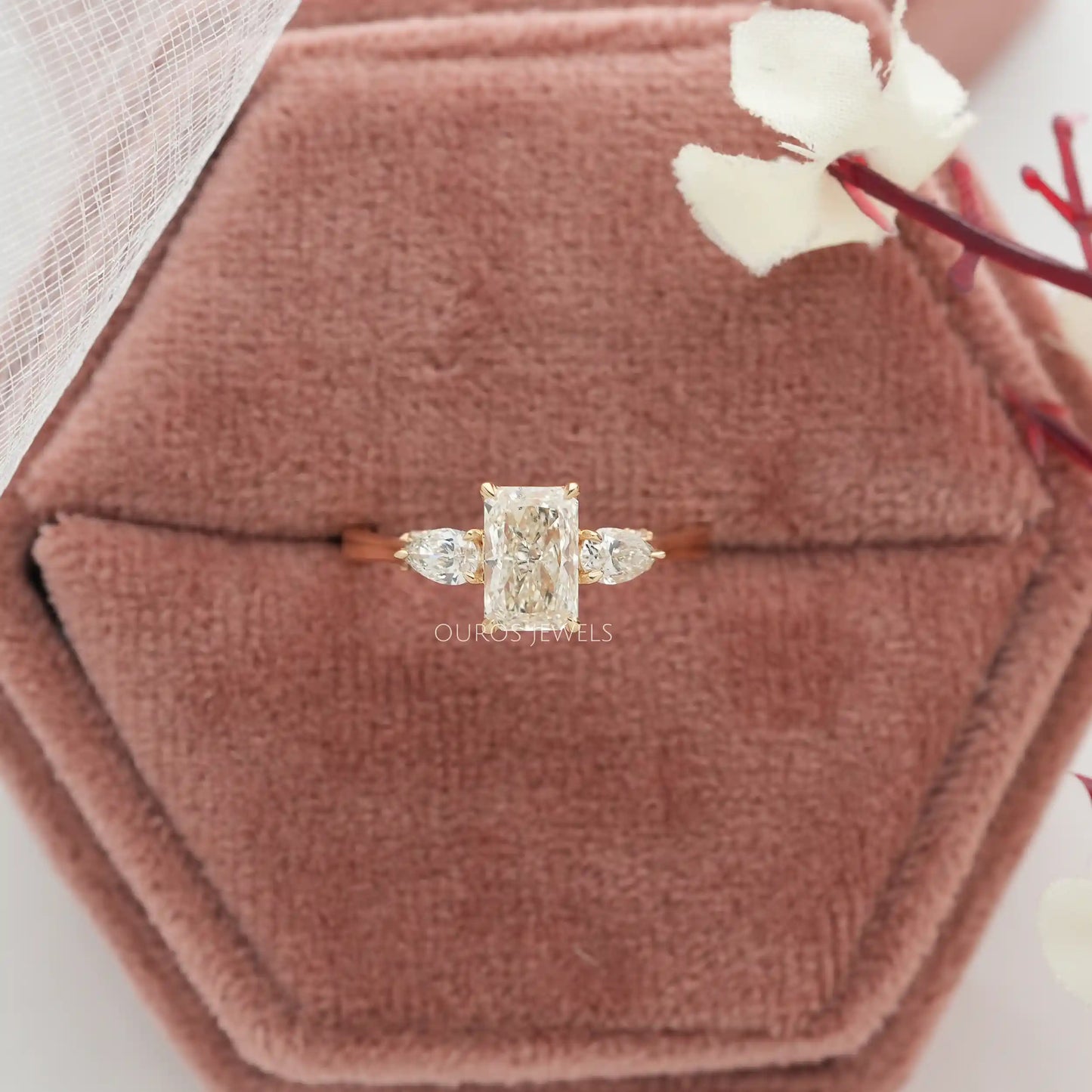 Radiant Diamond Hidden Halo Ring