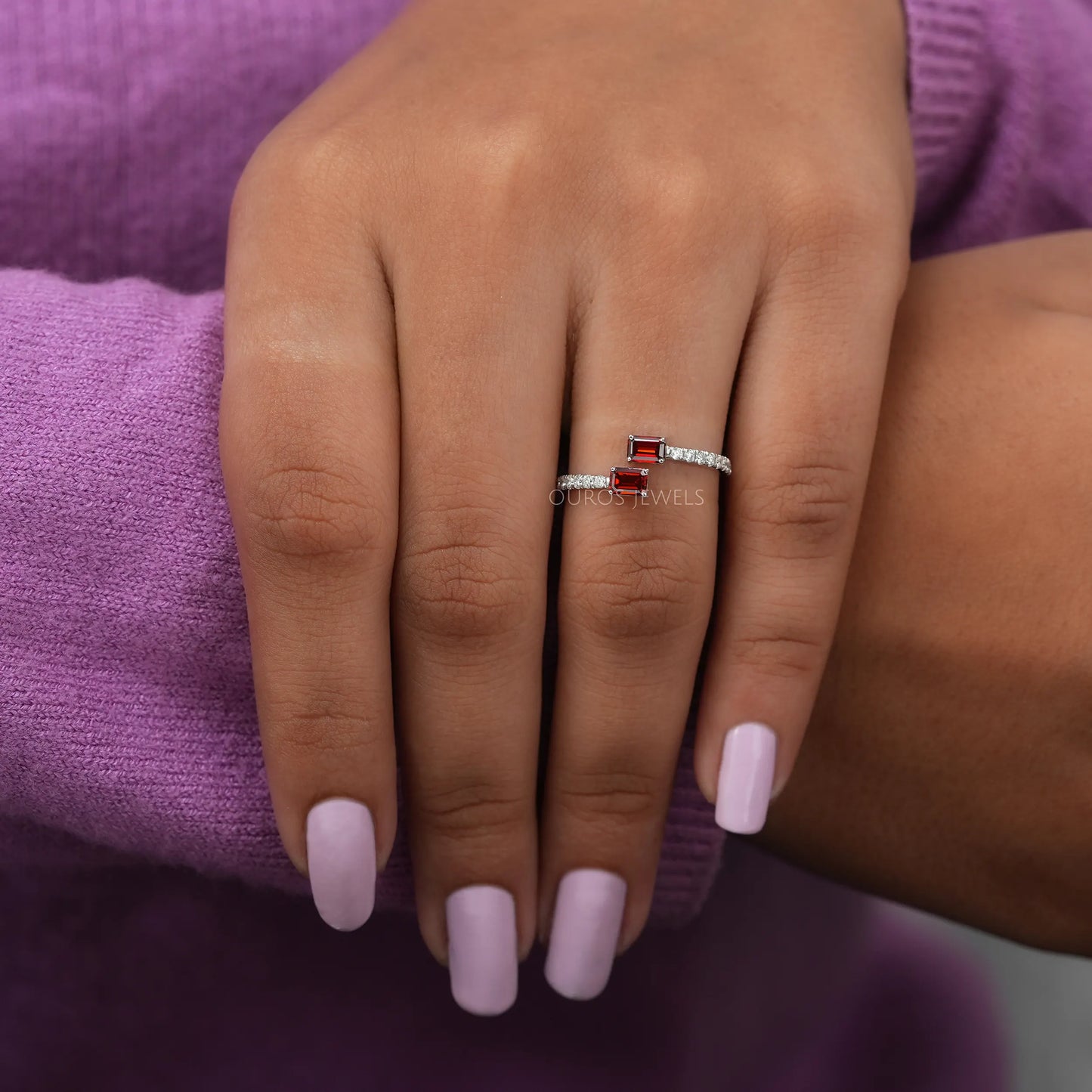 Pear & Round Diamond Cluster Ring